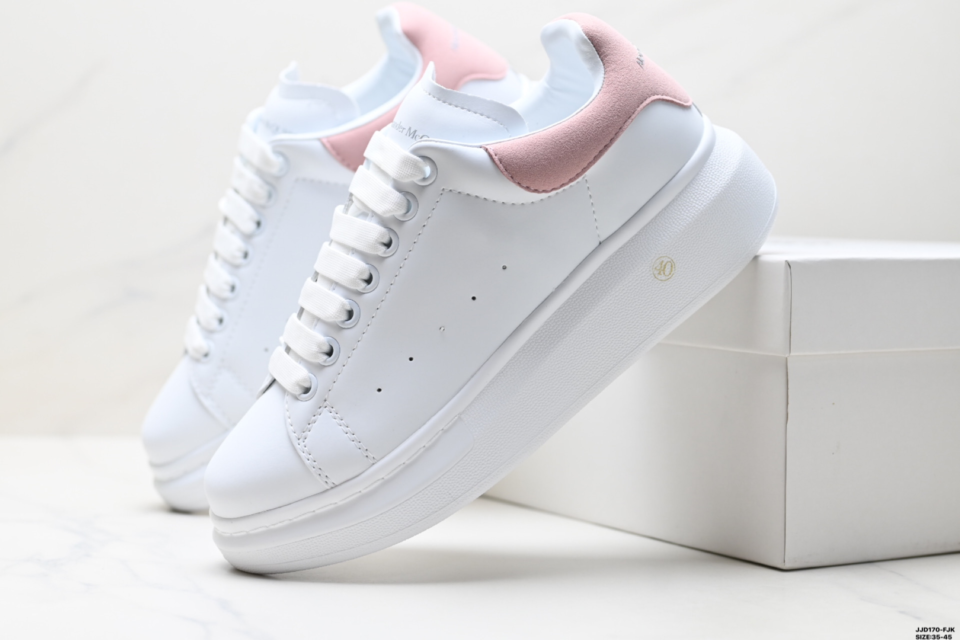 Alexander McQueen Women's Leather Low-Top Fashion Sneakers - Pink Heel 9 i1747152239011 3856 0 7