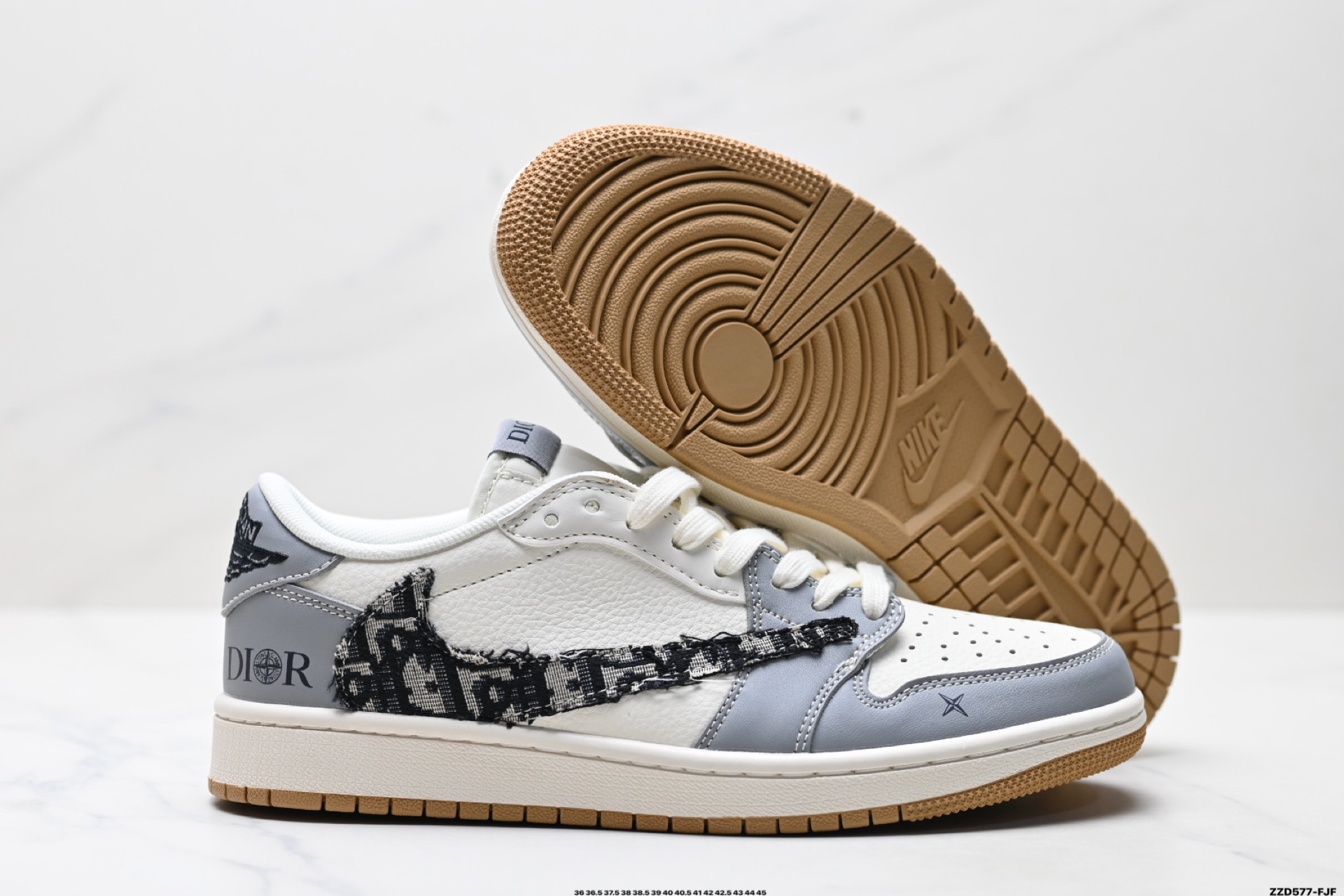 260 Nike Air Jordan 1 x Travis Scott AJ1倒勾 ‘DIY’定制 耐克 低帮文化篮球鞋 XF8698-077