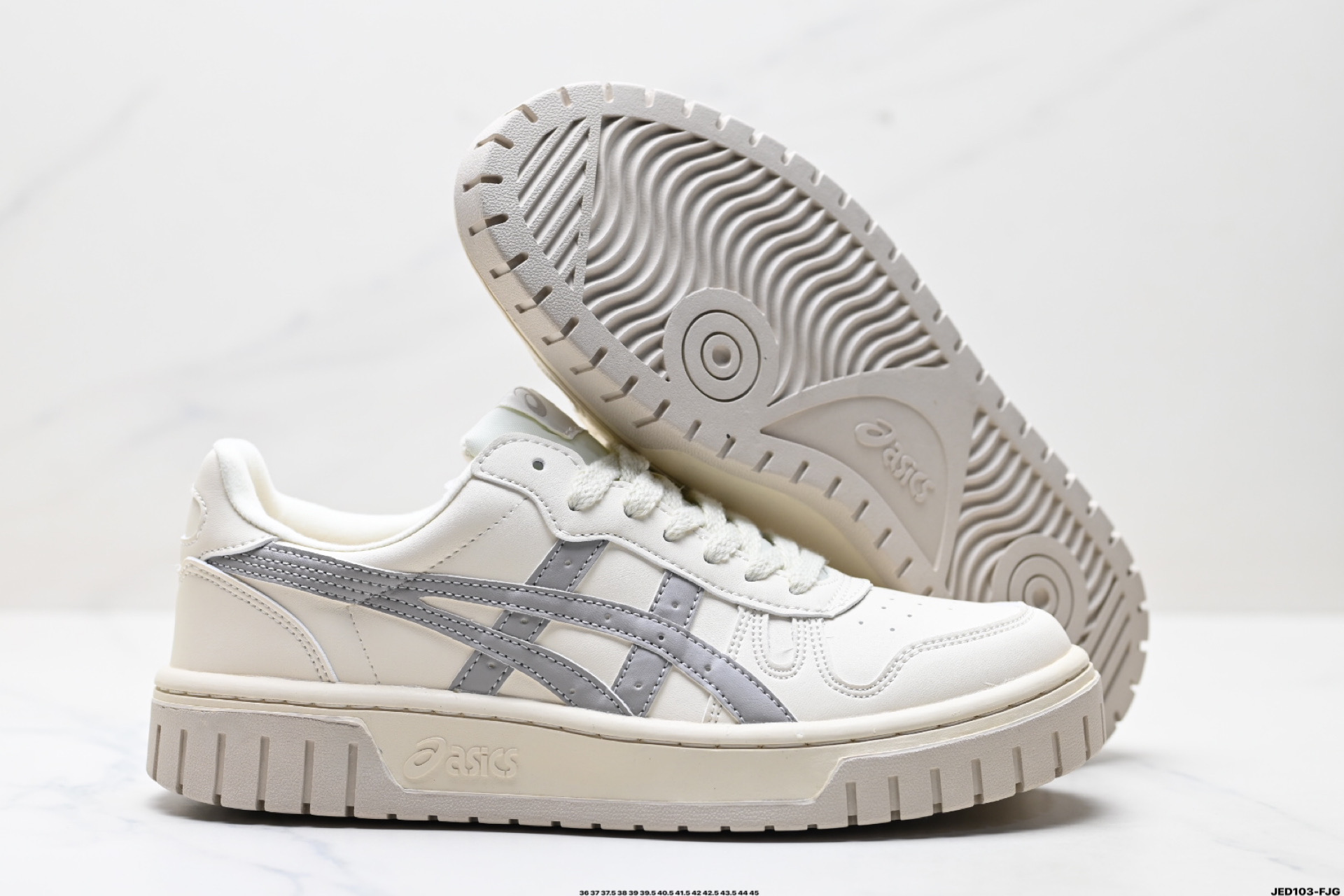 160 Asics Court Mz 亚瑟士 软质牛培皮鞋面 中性学院系列 低帮复古厚底增高休闲运动板鞋 1203A127-751