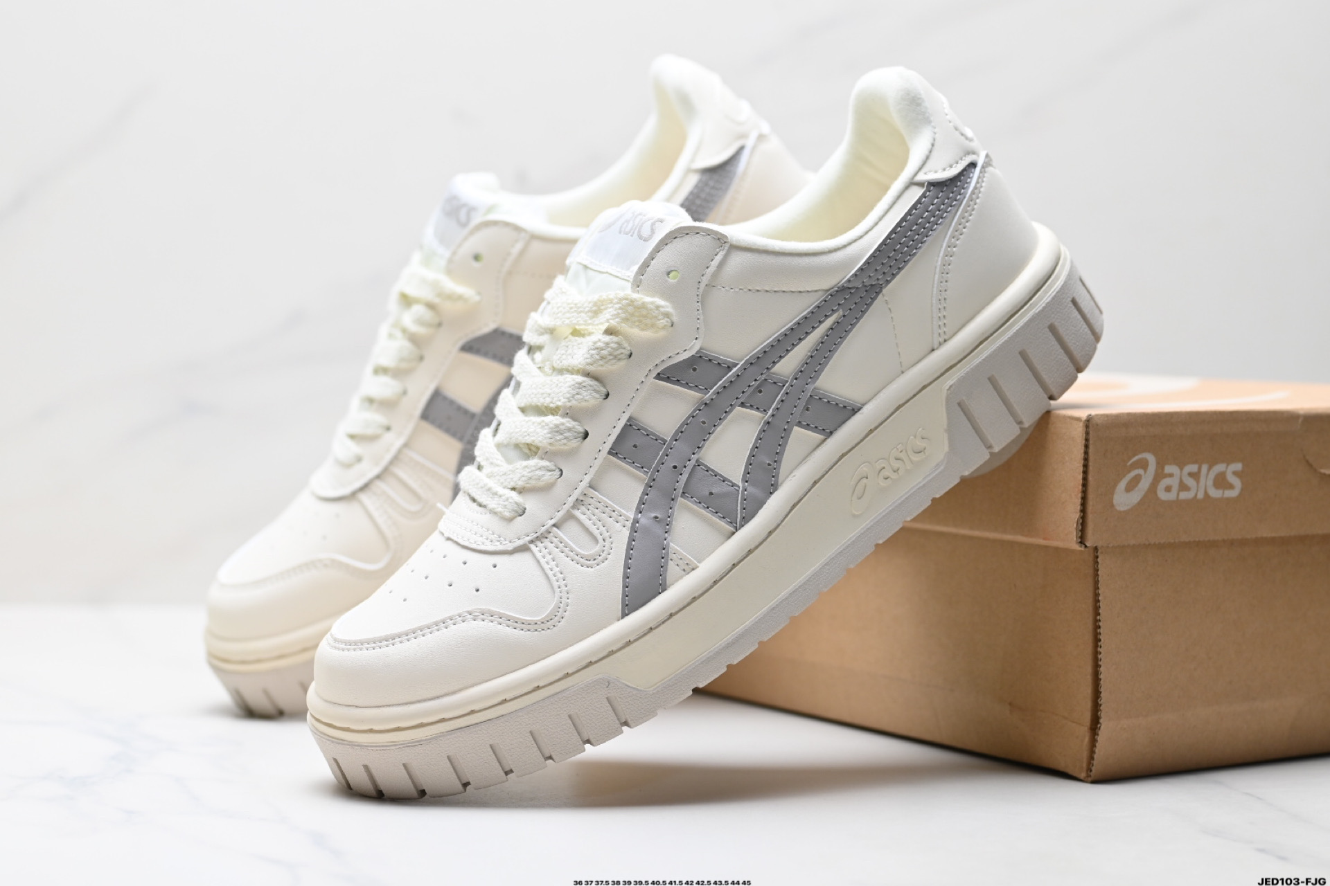 160 Asics Court Mz 亚瑟士 软质牛培皮鞋面 中性学院系列 低帮复古厚底增高休闲运动板鞋 1203A127-751