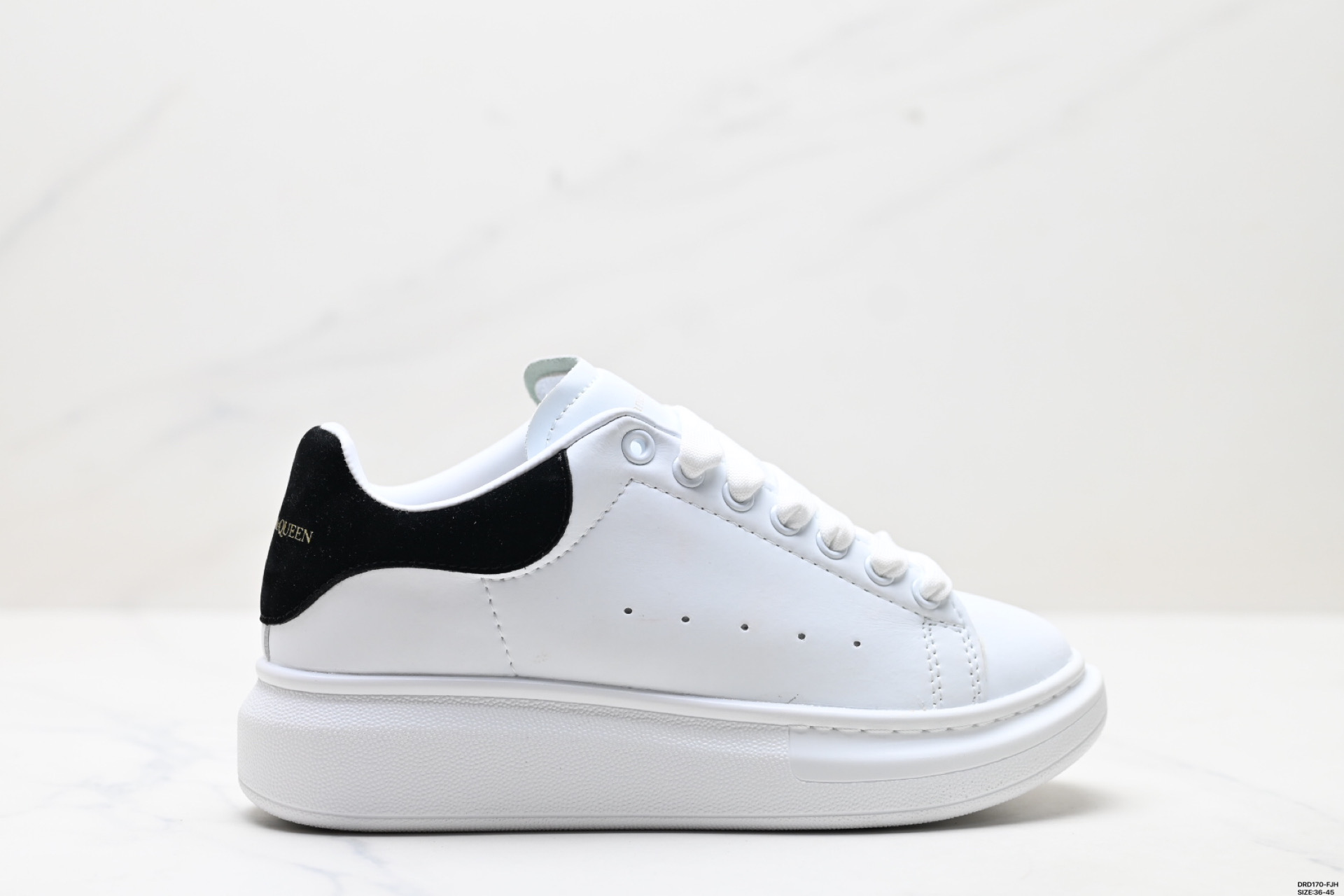 🈴💰90 真标✅意大利高奢品牌Alexander McQueen亚历山大·麦昆 Sole Leather Sneakers低帮时装厚底休闲运动小白鞋 货号:553770 WHZ4N 9086 尺码:36-45 ID:DRD170-FJH