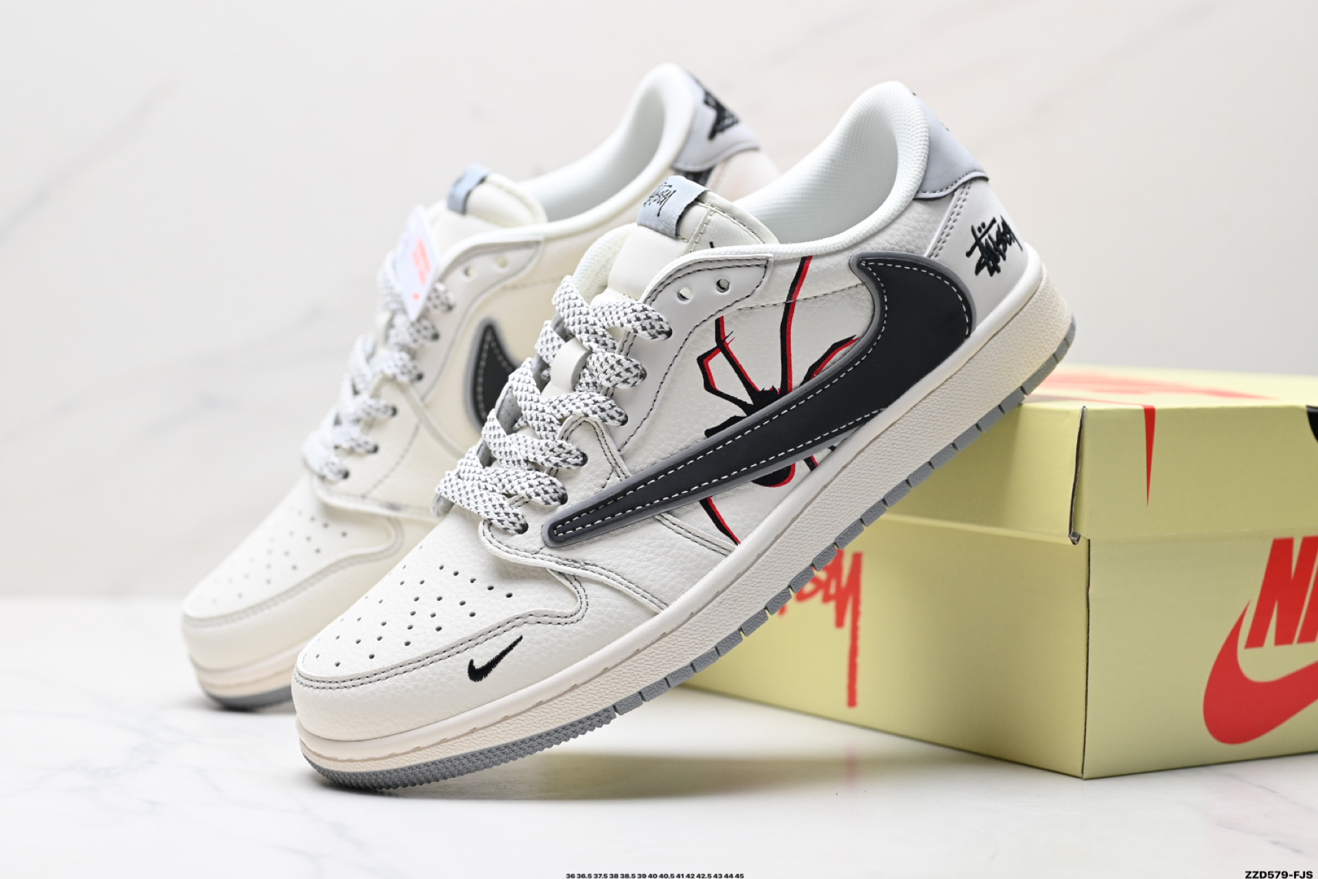 260 Nike Air Jordan 1 x Travis Scott AJ1倒勾 乔一倒钩 ‘DIY’定制 耐克 低帮文化篮球鞋 HS8068-006