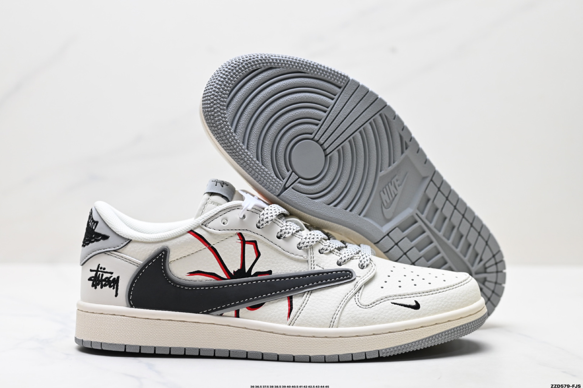 260 Nike Air Jordan 1 x Travis Scott AJ1倒勾 乔一倒钩 ‘DIY’定制 耐克 低帮文化篮球鞋 HS8068-006