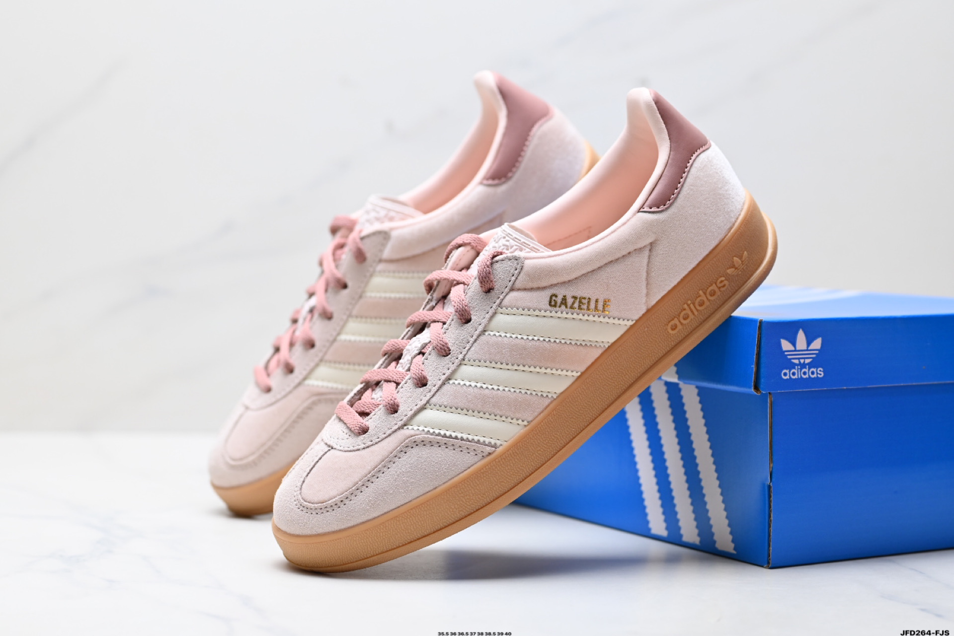 180 adidas Originals Gazelle Indoor 三叶草休闲防滑耐磨低帮板鞋 JR0232