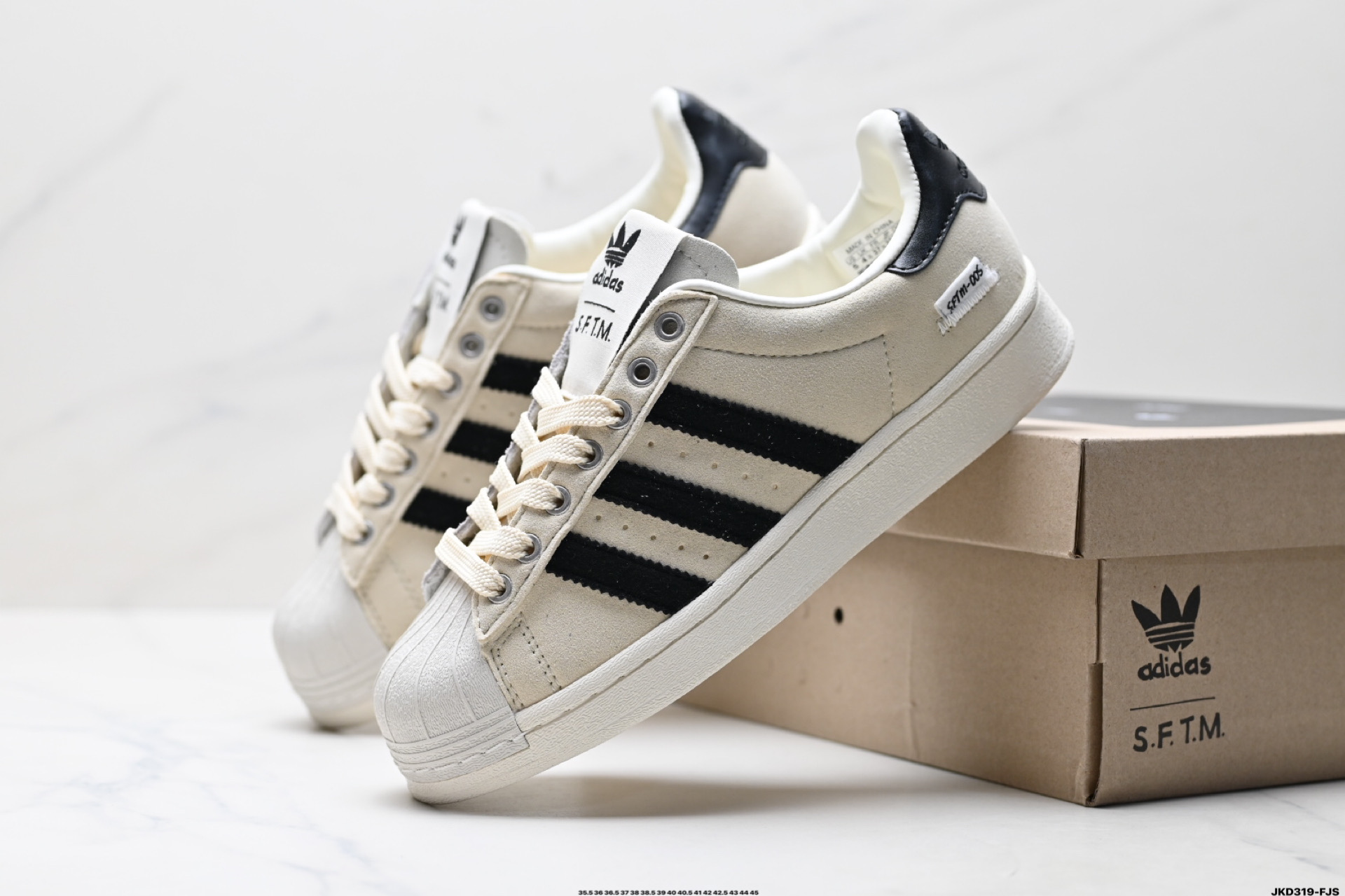 170 SFTM x Adidas Originals Superstar贝壳头系列 阿迪达斯 三叶草低帮经典百搭休闲运动板鞋 JQ0958