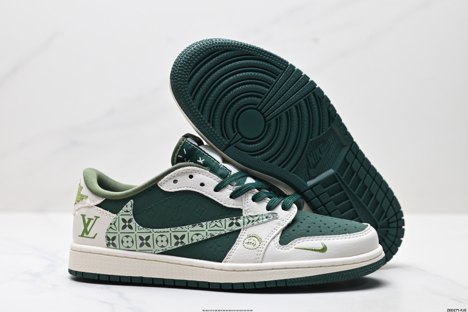 270 Nike Air Jordan 1 x Travis Scott AJ1倒勾 乔一倒钩 ‘DIY’定制 耐克 低帮文化篮球鞋 XS2024-061