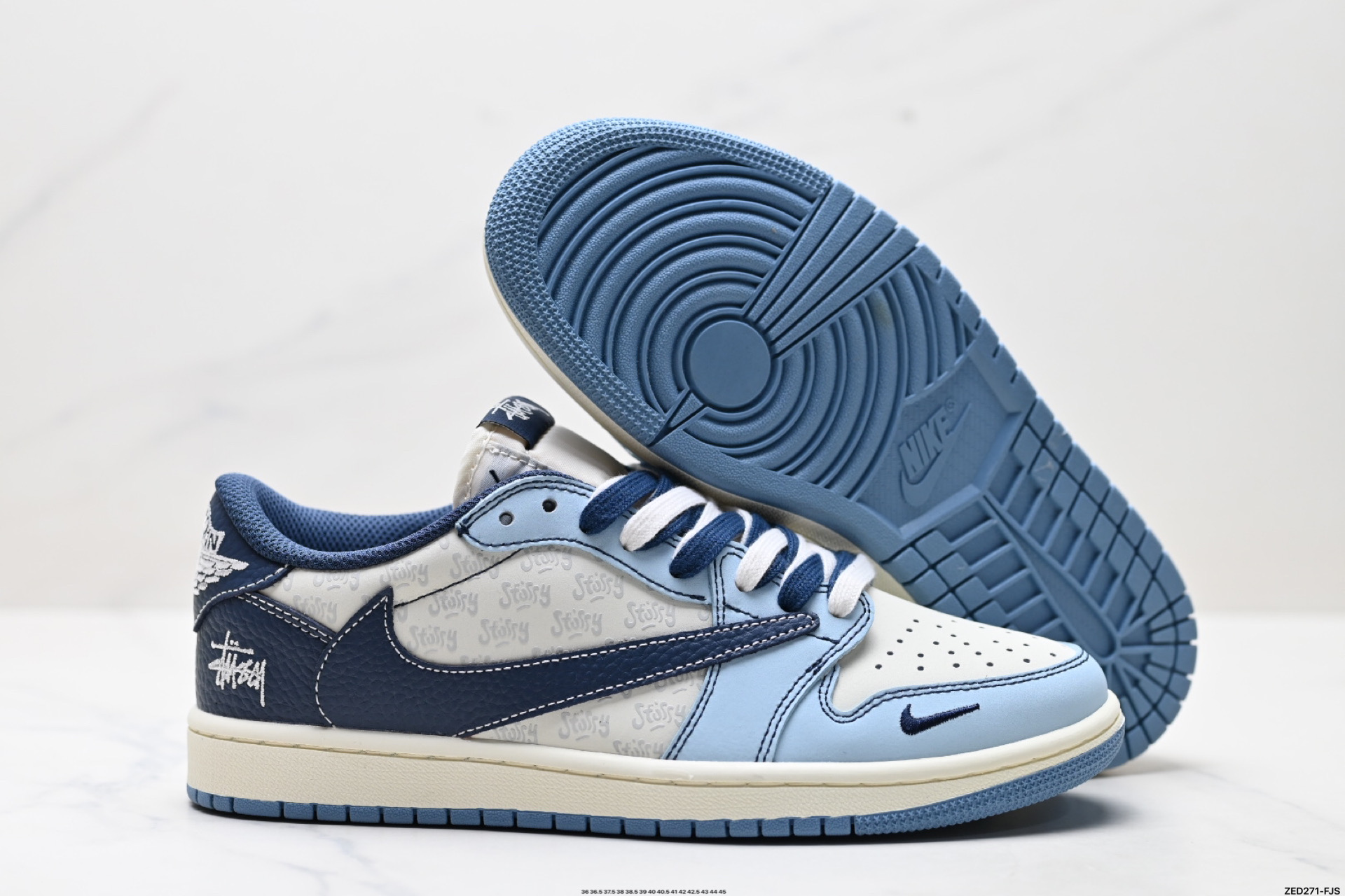 Nike Air Jordan 1 x Travis Scott AJ1倒勾 乔一倒钩 ‘DIY’定制 耐克 低帮文化篮球鞋 XZ5749-010