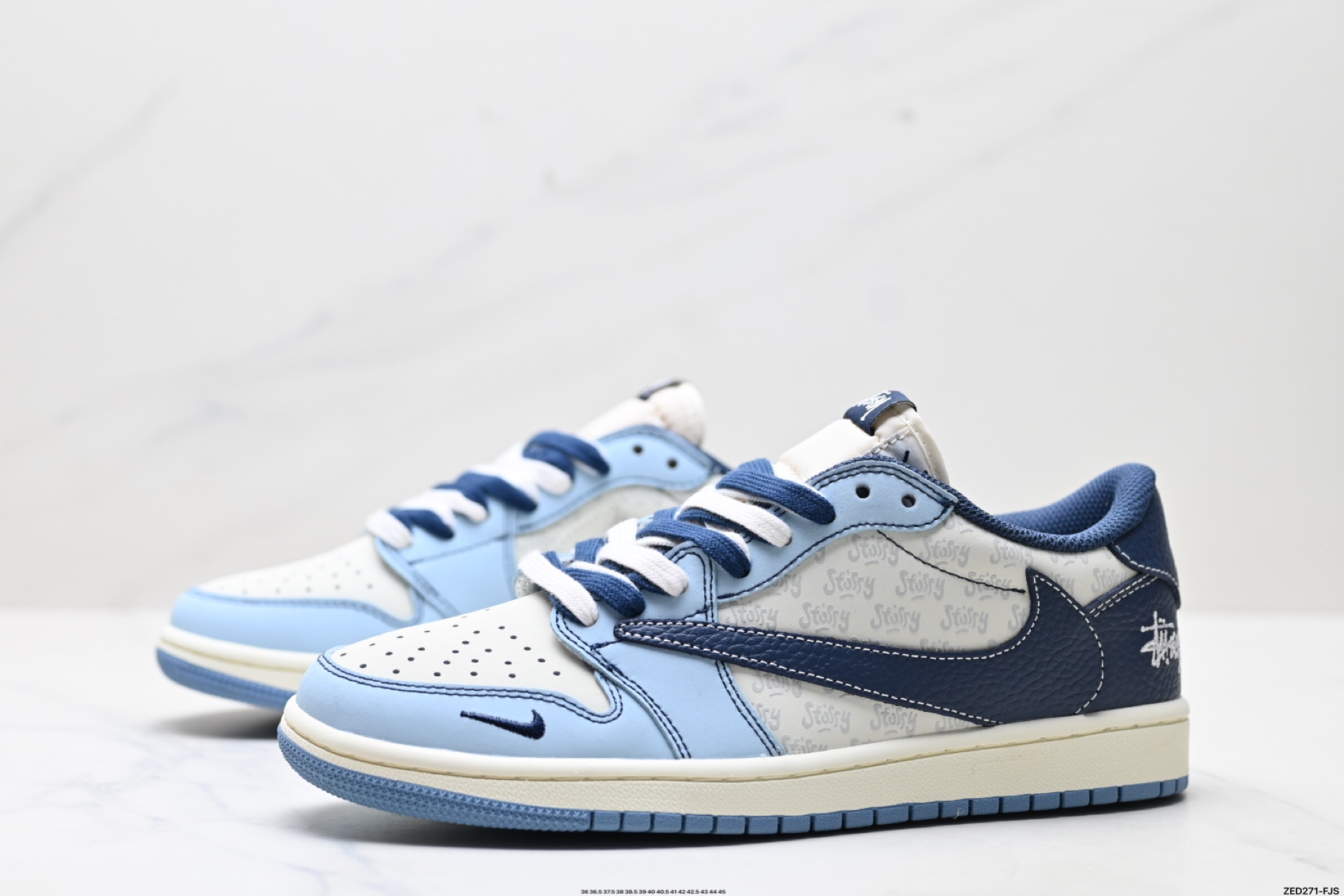 Nike Air Jordan 1 x Travis Scott AJ1倒勾 乔一倒钩 ‘DIY’定制 耐克 低帮文化篮球鞋 XZ5749-010