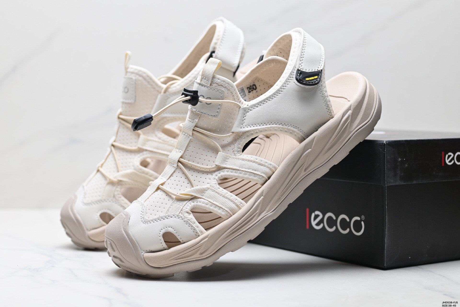 200 ECCO爱步运动男士凉鞋低帮系带 休闲夏季凉鞋网布鞋