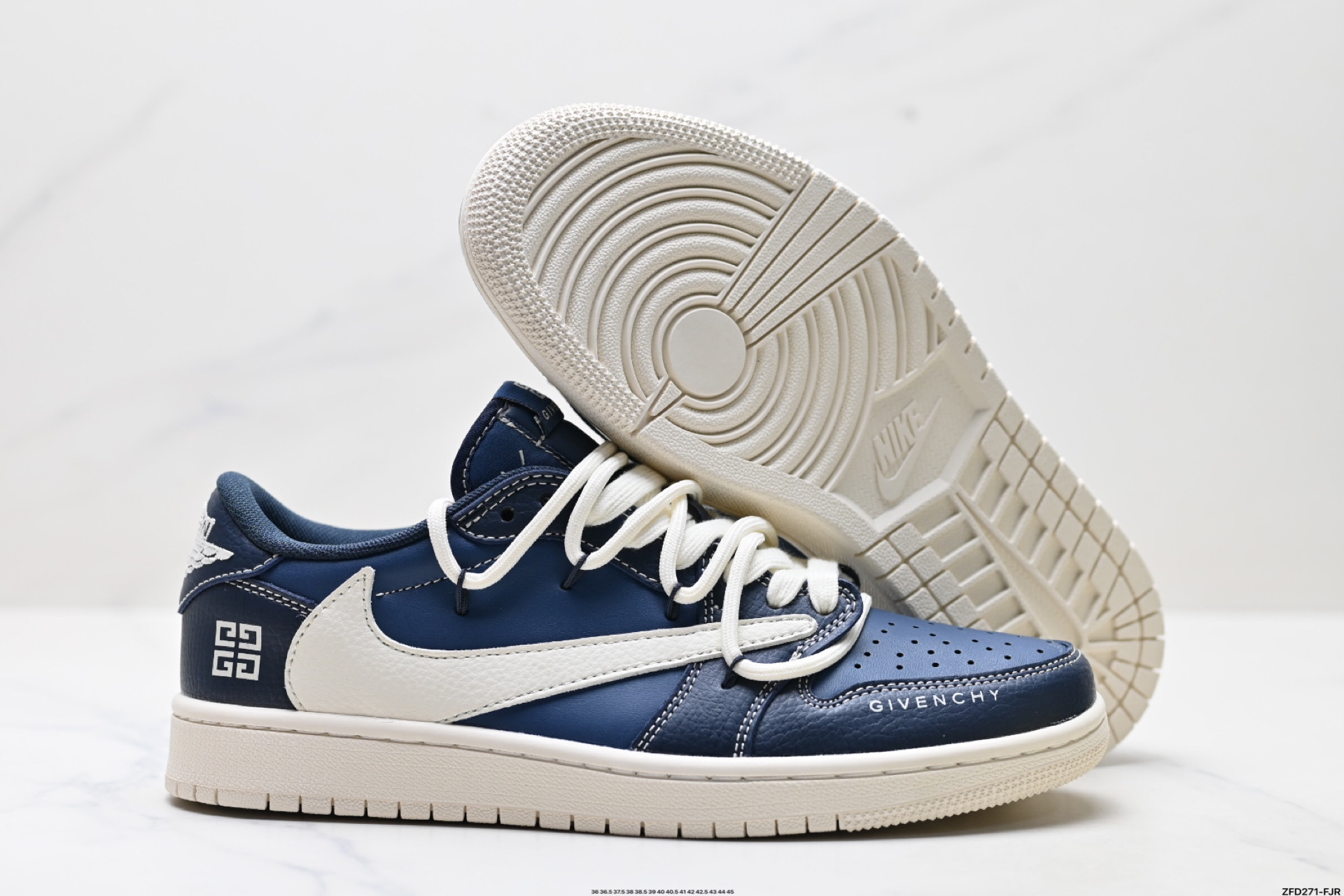 Nike Air Jordan 1 x Travis Scott AJ1倒勾 乔一倒钩 ‘DIY’定制 耐克 低帮文化篮球鞋 DM6868-105