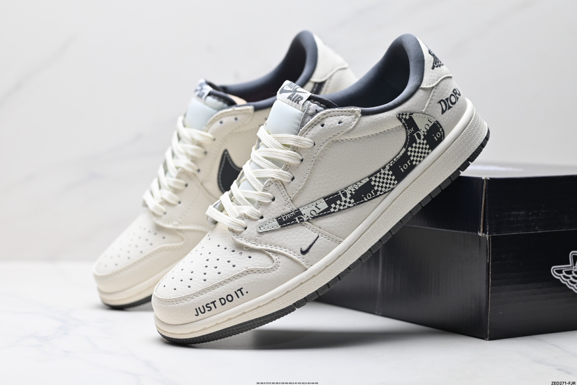 270 Nike Air Jordan 1 x Travis Scott AJ1倒勾 乔一倒钩 ‘DIY’定制 耐克低帮文化篮球鞋 LD2025-021