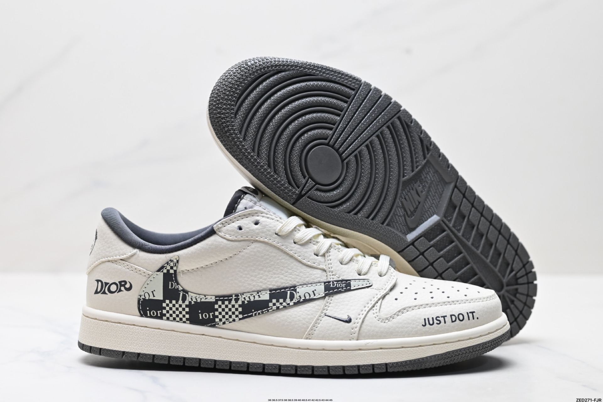 270 Nike Air Jordan 1 x Travis Scott AJ1倒勾 乔一倒钩 ‘DIY’定制 耐克低帮文化篮球鞋 LD2025-021