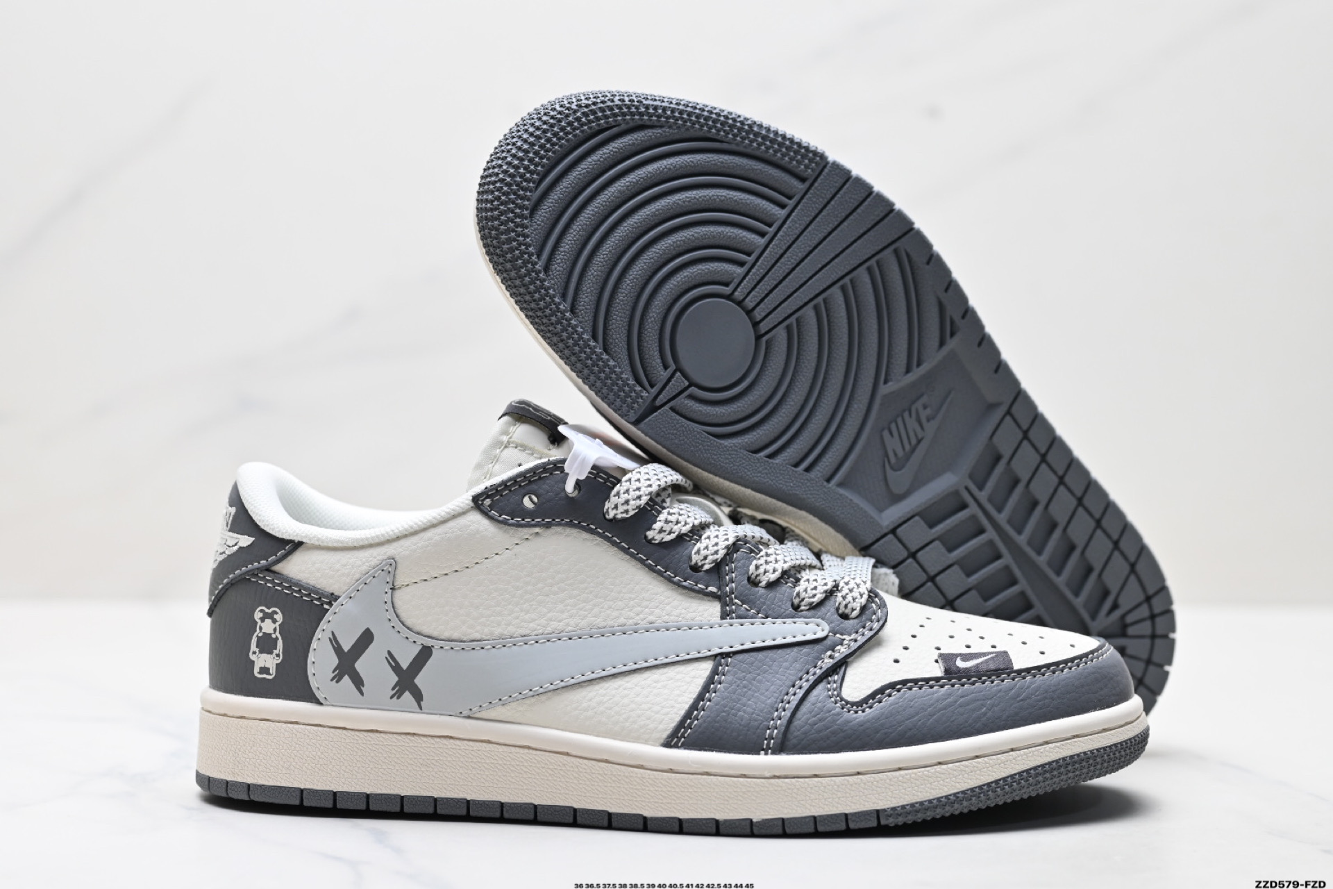 260 Nike Air Jordan 1 x Travis Scott AJ1倒勾 乔一倒钩 ‘DIY’定制 耐克 低帮文化篮球鞋 HS8068-001