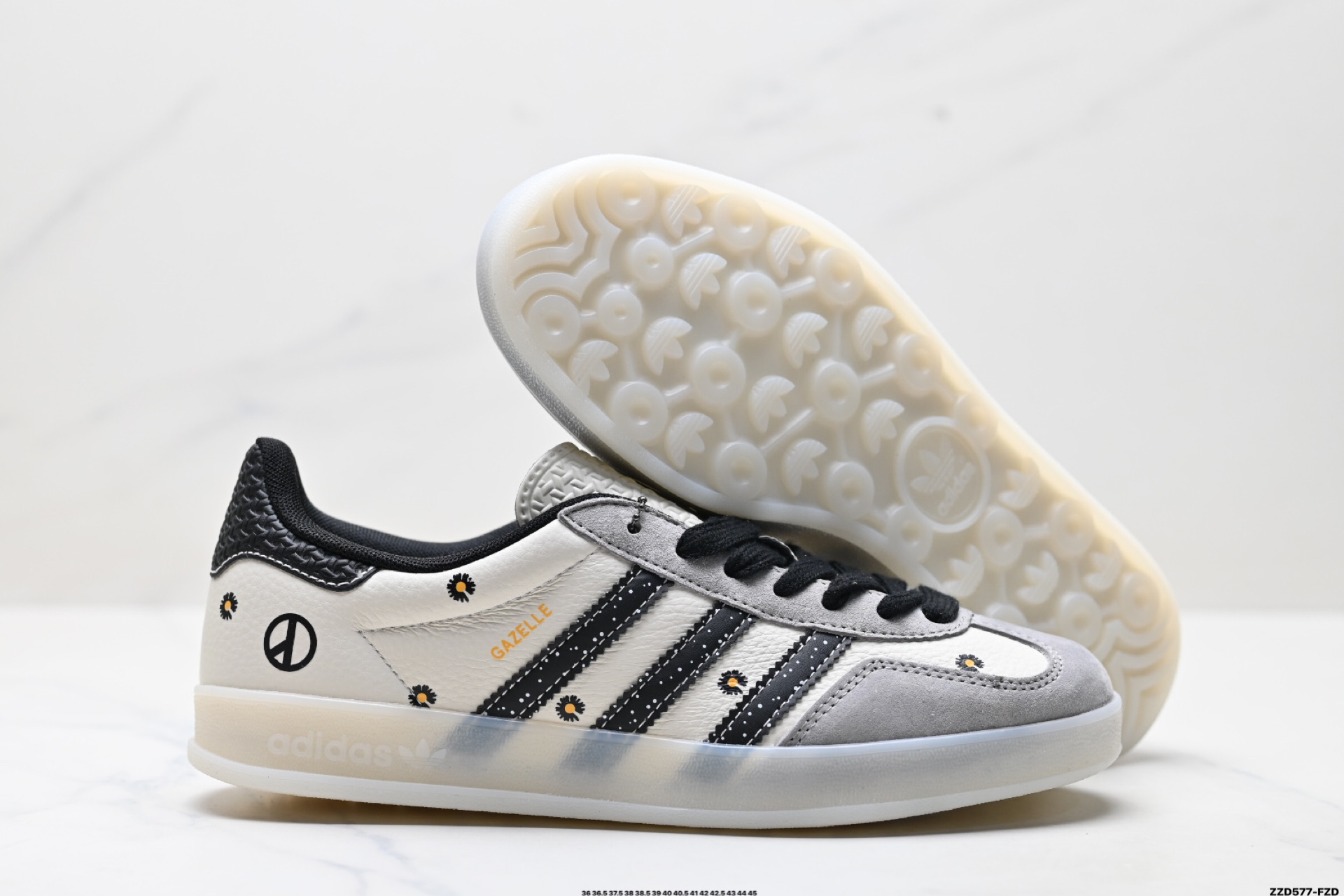 260 Adidas Originals Gazelle indoor ‘DIY‘定制 系列 阿迪达斯 三叶草绅士德训足球风百搭低帮休闲运动板鞋 DM1234-011