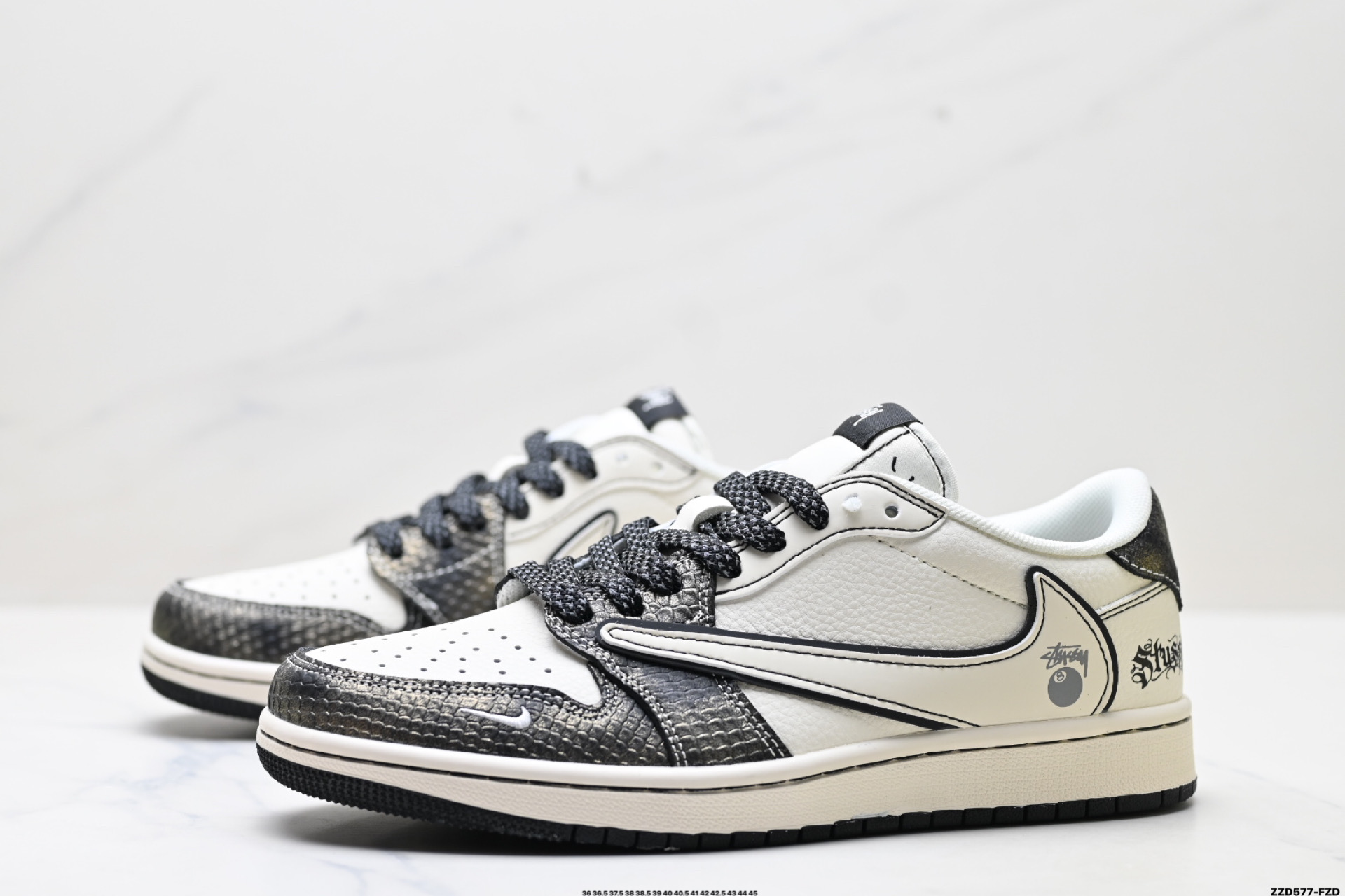 260 Nike Air Jordan 1 x Travis Scott AJ1倒勾 乔一倒钩 ‘DIY’定制 耐克 低帮文化篮球鞋 XF8698-075