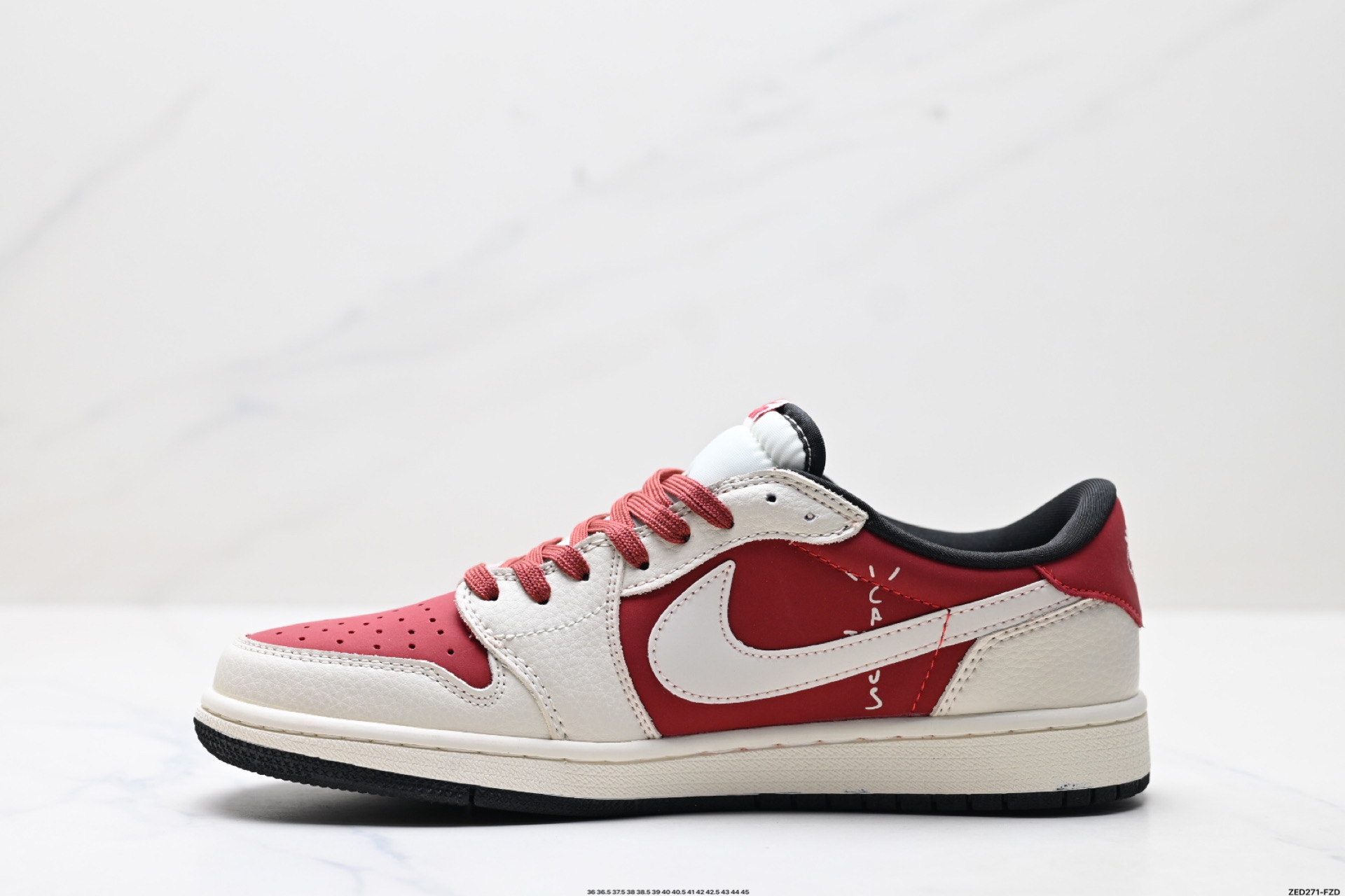 270 Nike Air Jordan 1 x Travis Scott AJ1倒勾 乔一倒钩 ‘DIY’定制 耐克 低帮文化篮球鞋 LD2025-017
