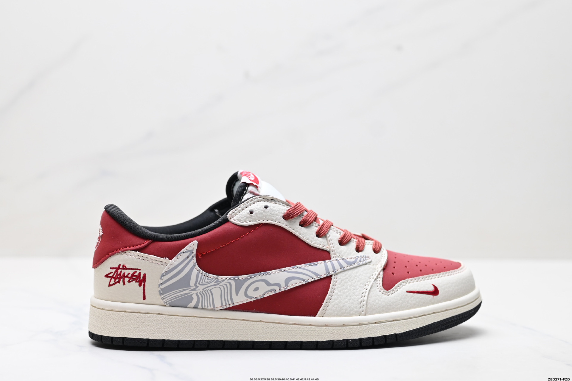 270 Nike Air Jordan 1 x Travis Scott AJ1倒勾 乔一倒钩 ‘DIY’定制 耐克 低帮文化篮球鞋 LD2025-017