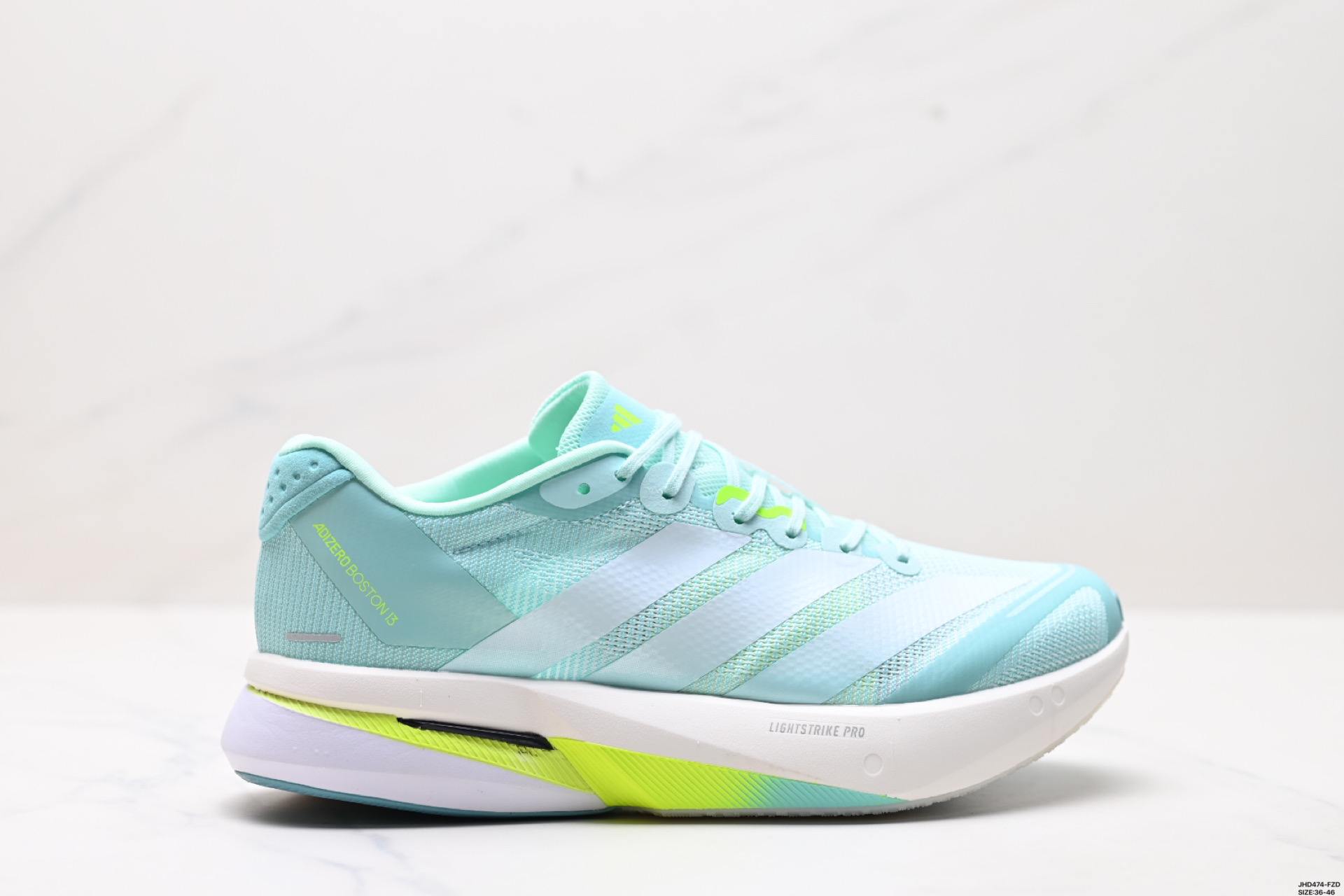 阿迪达斯adidas adizero BOSTON 13 透气网眼竞速跑鞋Boost 缓震底 JS4957