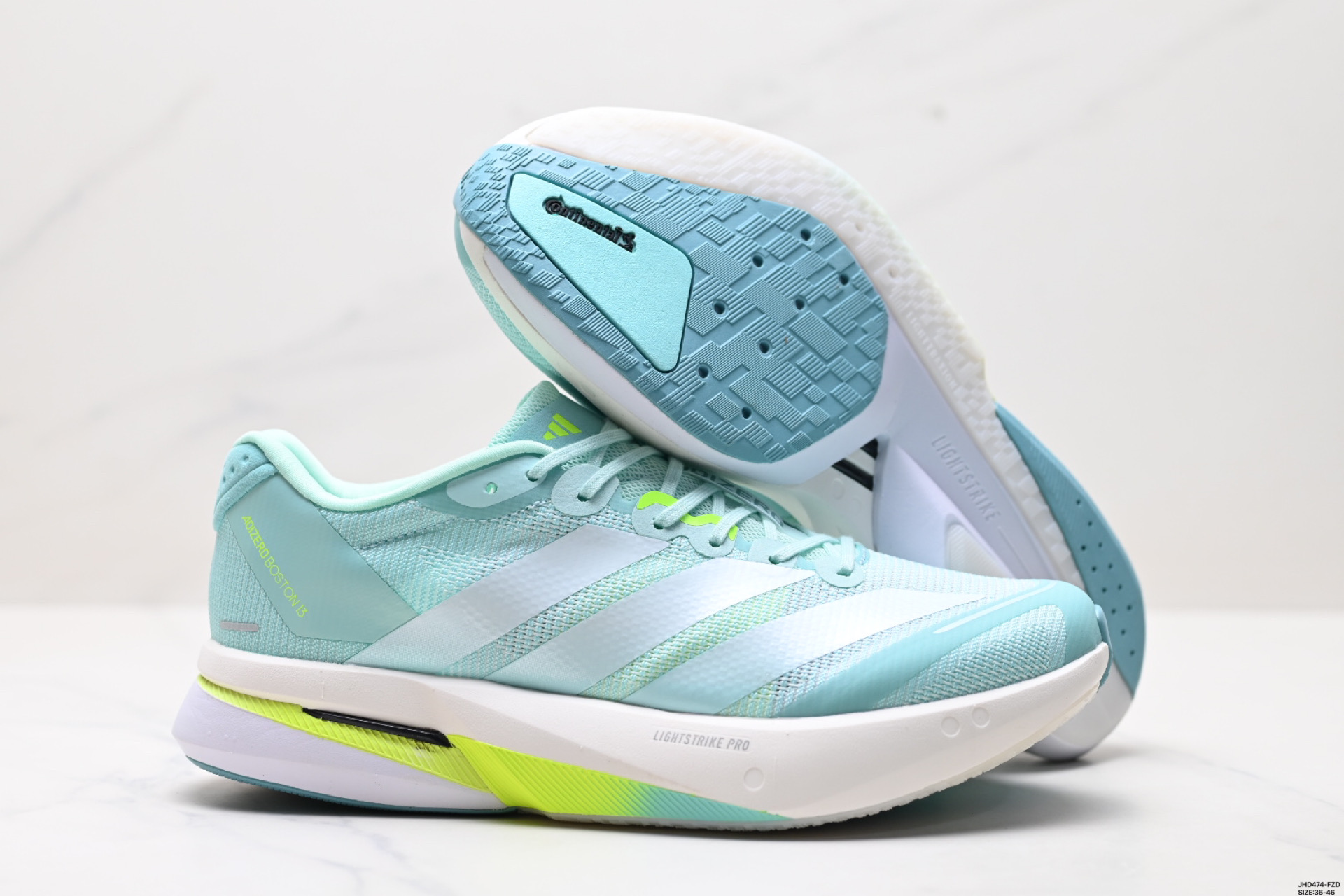 阿迪达斯adidas adizero BOSTON 13 透气网眼竞速跑鞋Boost 缓震底 JS4957