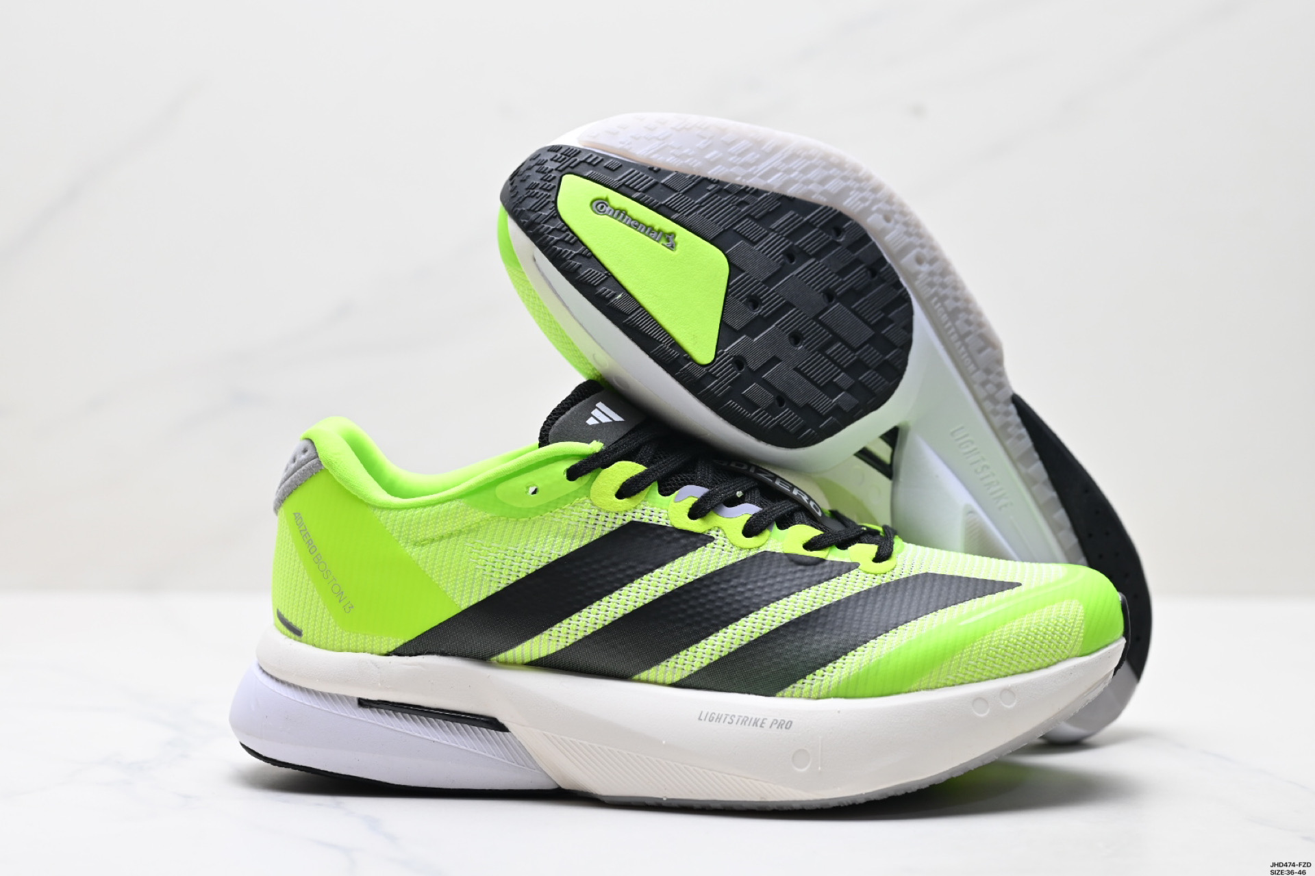阿迪达斯adidas adizero BOSTON 13 透气网眼竞速跑鞋Boost 缓震底 JS4957