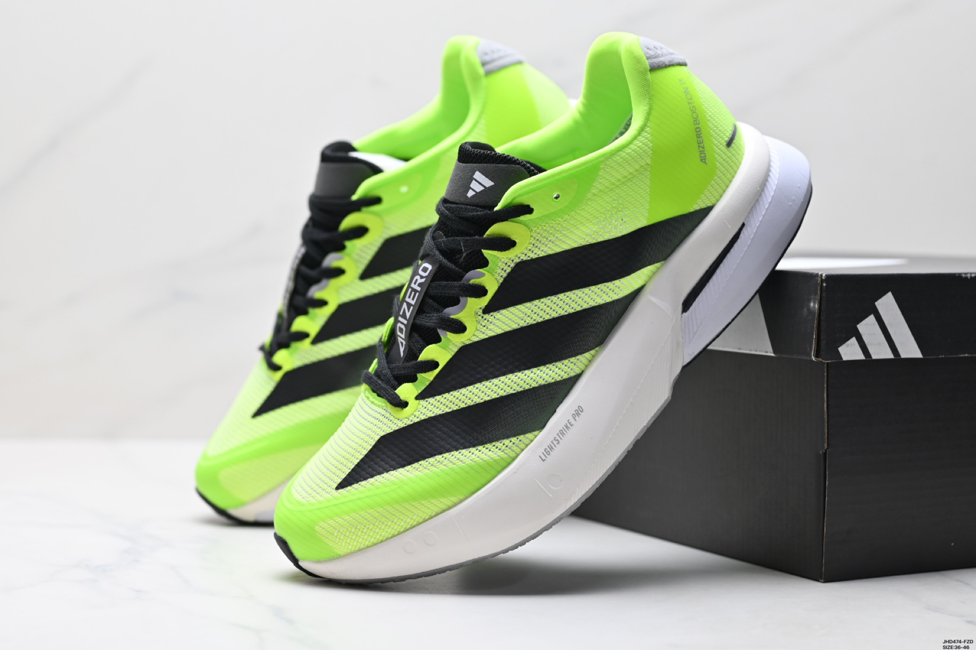 阿迪达斯adidas adizero BOSTON 13 透气网眼竞速跑鞋Boost 缓震底 JS4957