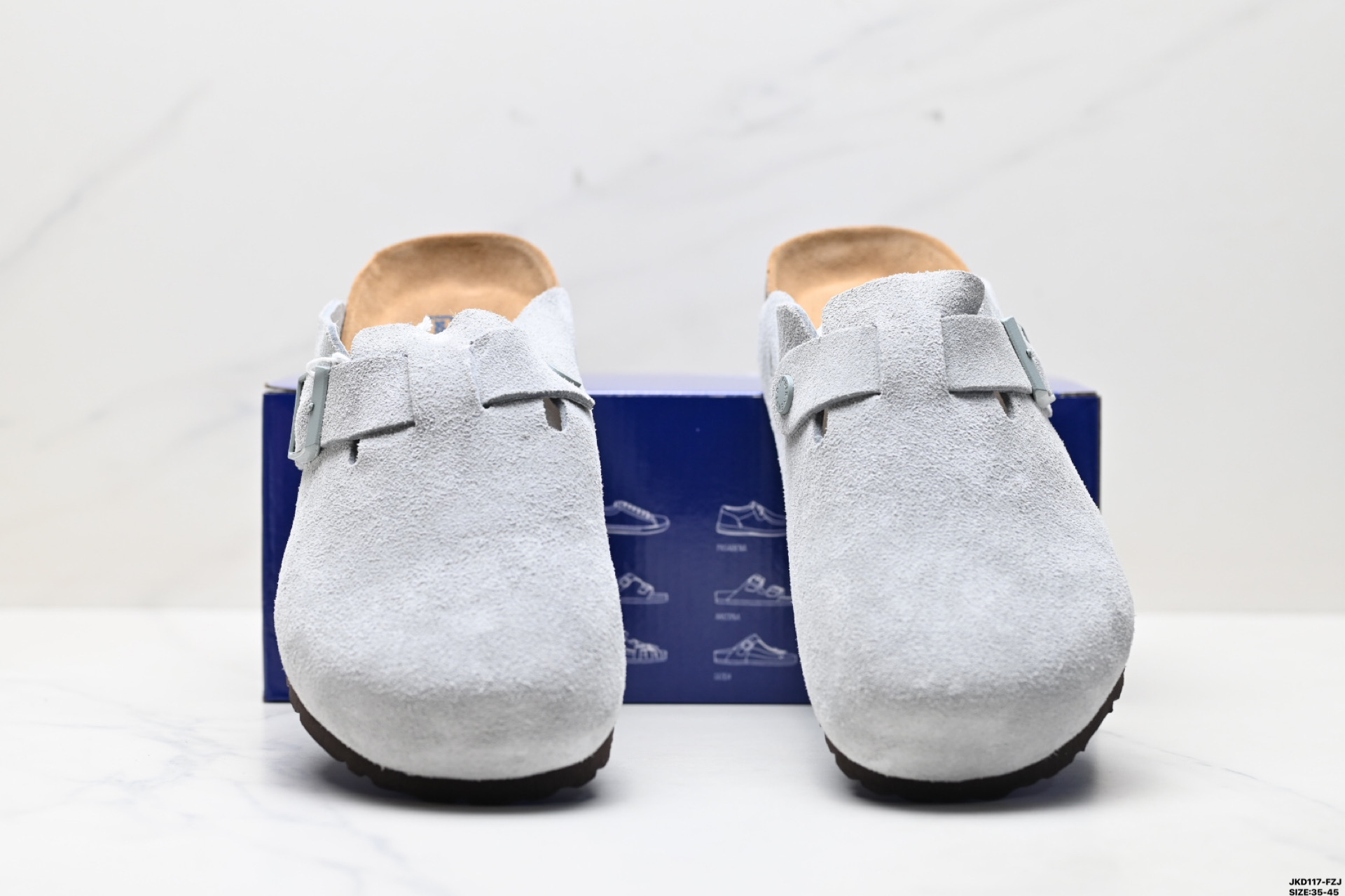 170 勃肯Birkenstock Boston Suede Shearling 波士顿系列士低帮木底包头露跟休闲鞋