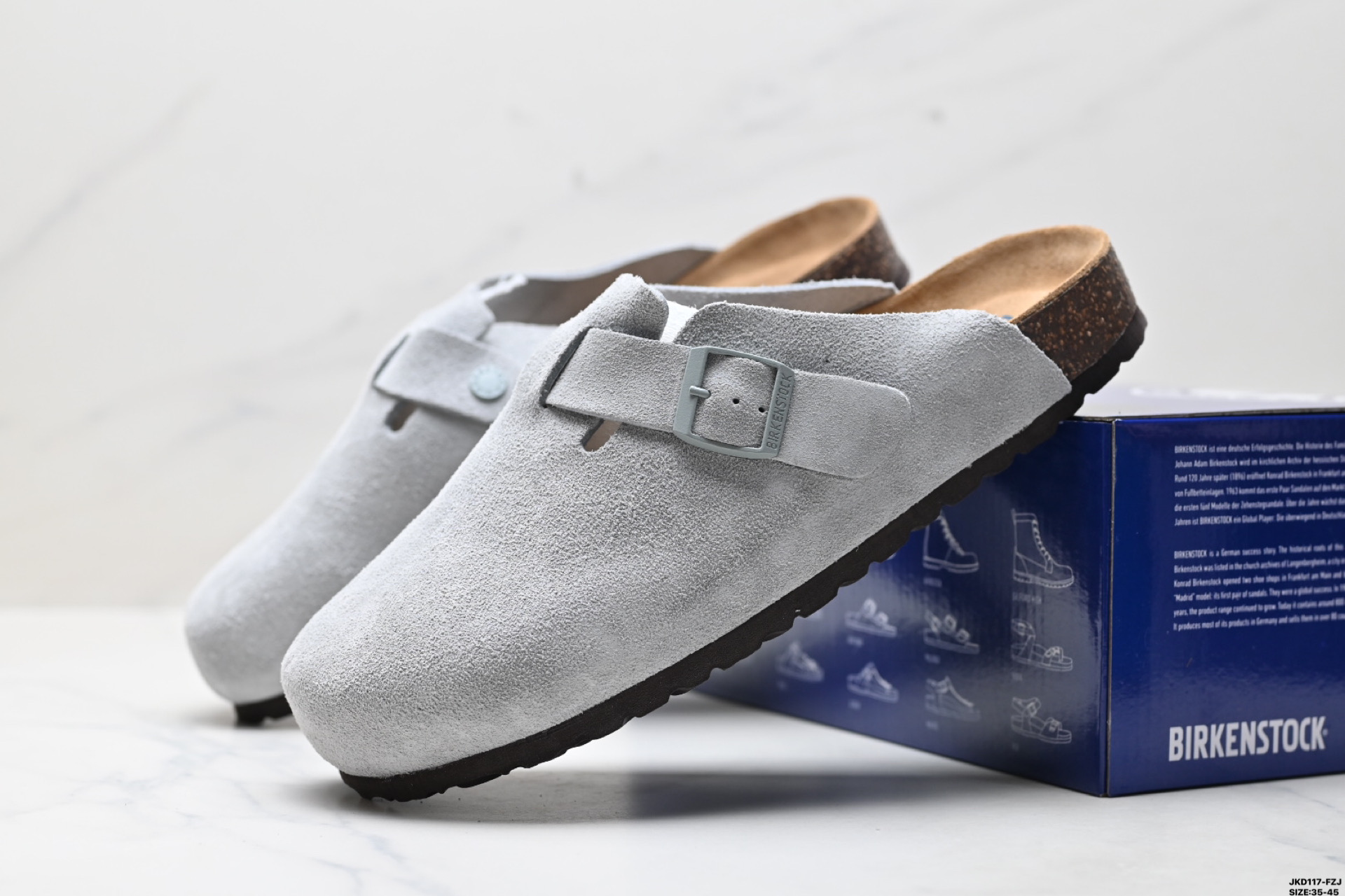 170 勃肯Birkenstock Boston Suede Shearling 波士顿系列士低帮木底包头露跟休闲鞋