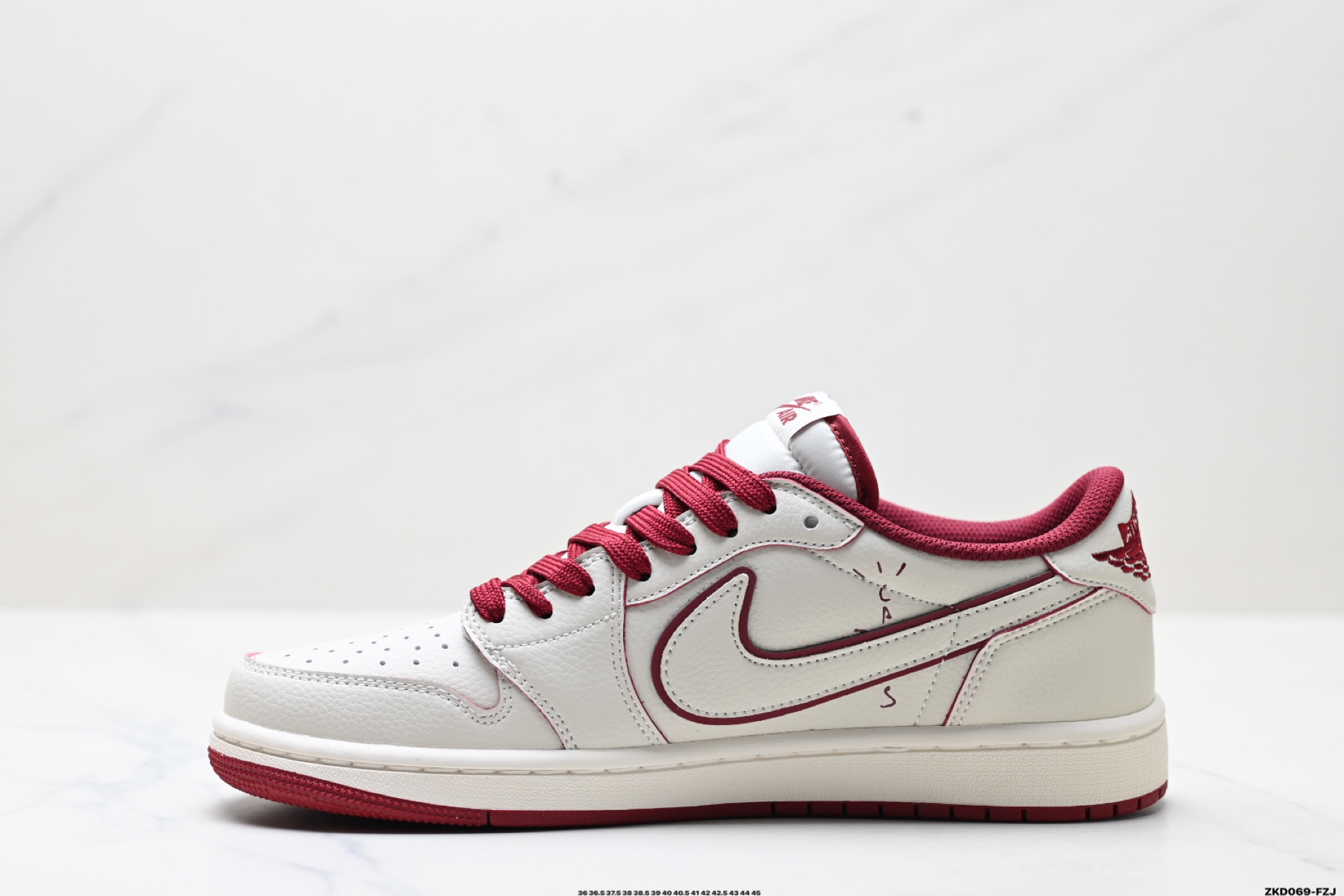 280 Nike Air Jordan 1 x Travis Scott AJ1倒勾 乔一倒钩 ‘DIY’定制 耐克 低帮文化篮球鞋 DF1845-536
