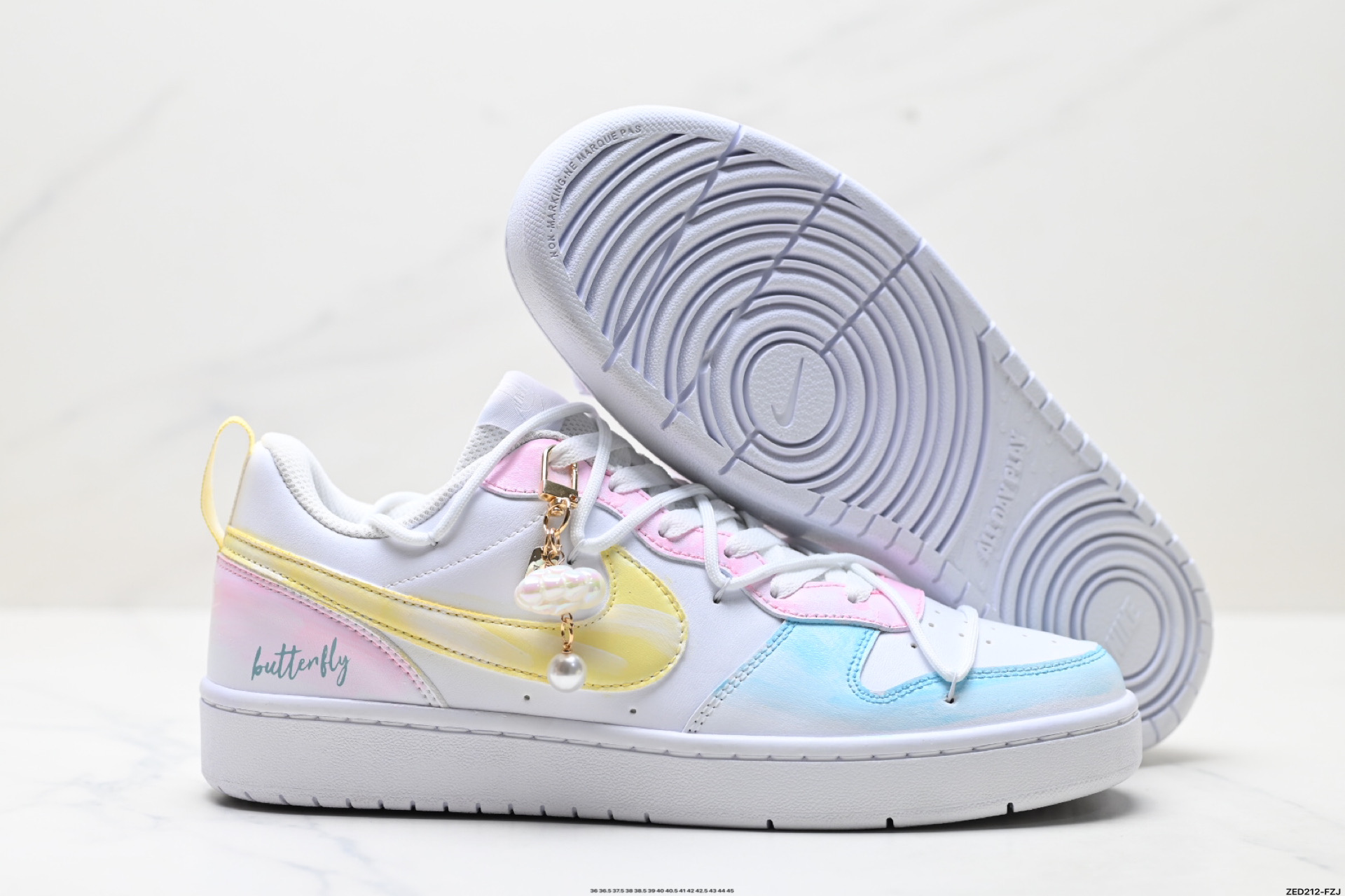 270 NIKE COURT VISION LO ‘DIY’定制 低帮百搭 透气休闲运动板鞋 BQ5448-213