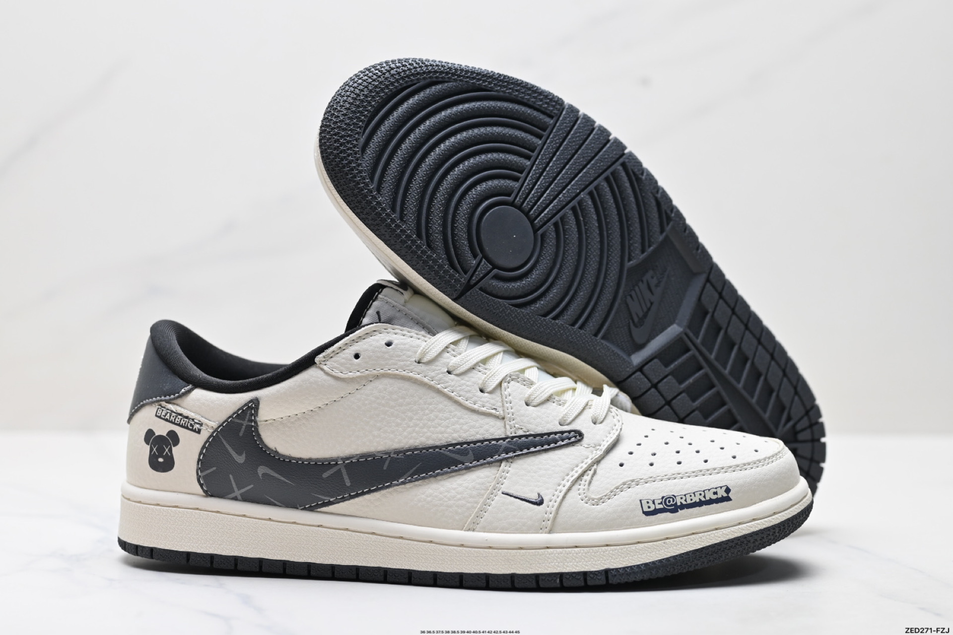 270 Nike Air Jordan 1 x Travis Scott AJ1倒勾 乔一倒钩 ‘DIY’定制 耐克 低帮文化篮球鞋 LD2025-011