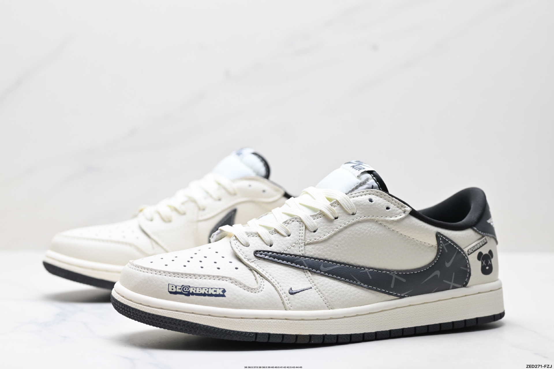 270 Nike Air Jordan 1 x Travis Scott AJ1倒勾 乔一倒钩 ‘DIY’定制 耐克 低帮文化篮球鞋 LD2025-011