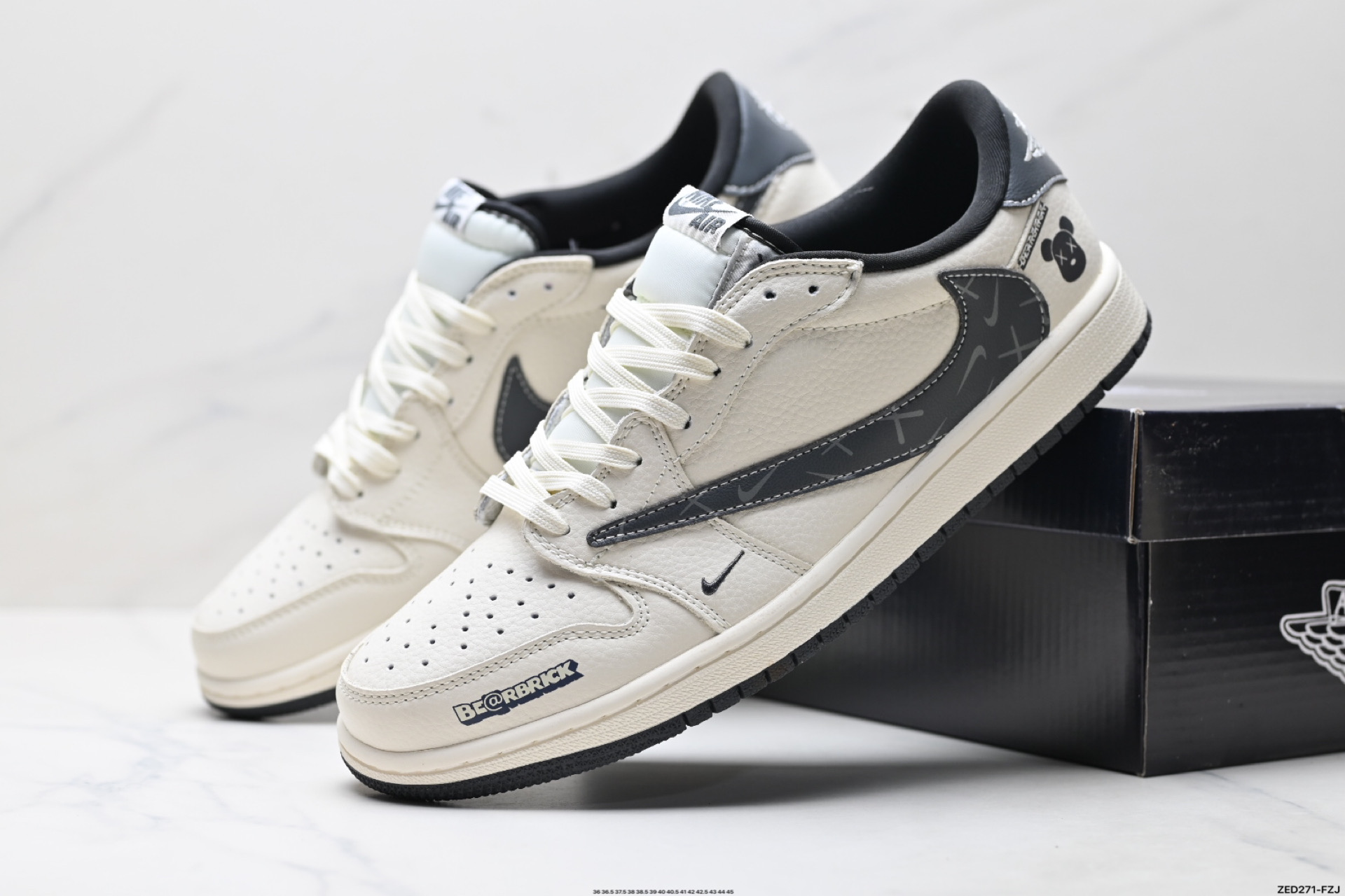 270 Nike Air Jordan 1 x Travis Scott AJ1倒勾 乔一倒钩 ‘DIY’定制 耐克 低帮文化篮球鞋 LD2025-011