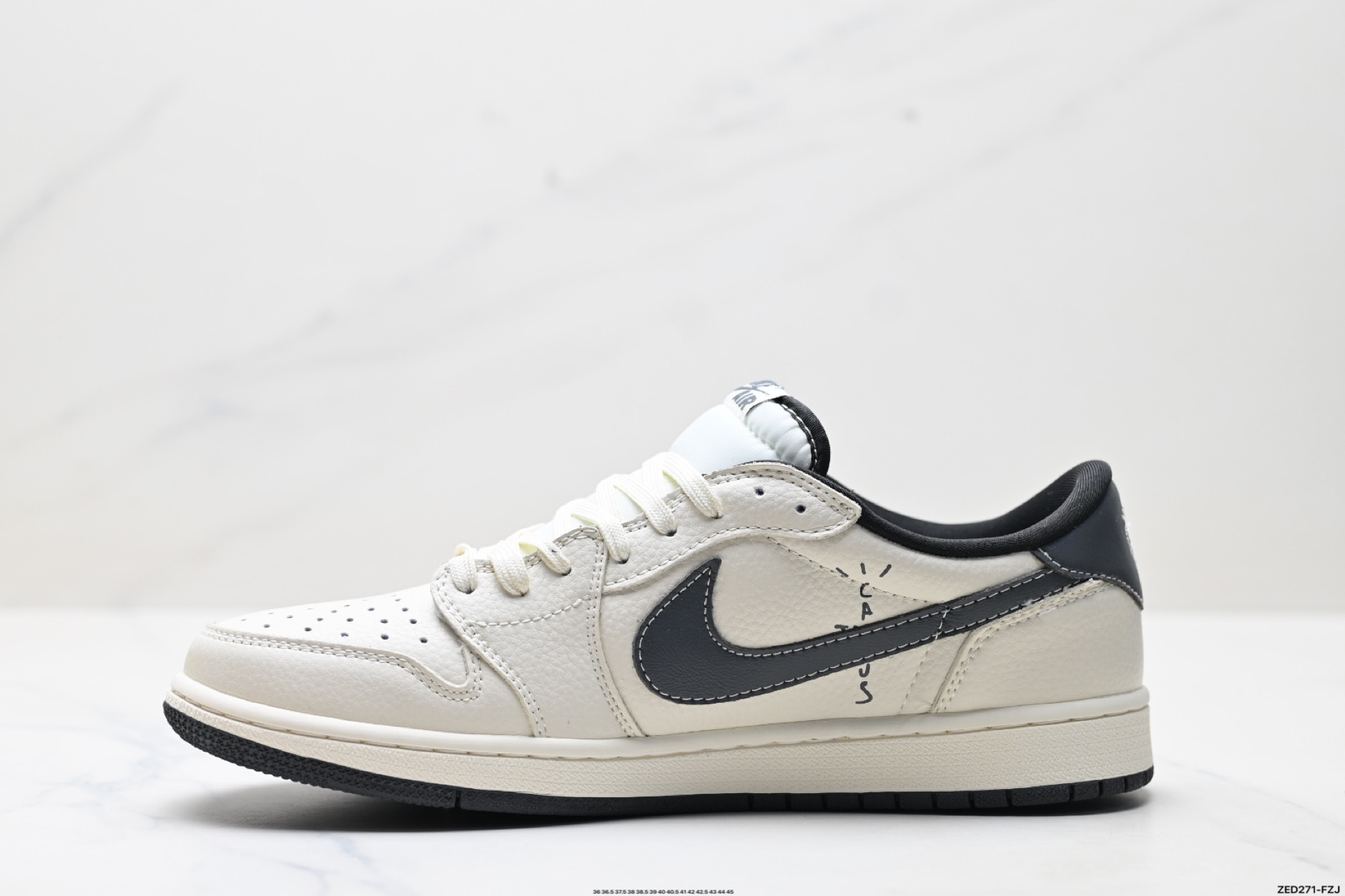 270 Nike Air Jordan 1 x Travis Scott AJ1倒勾 乔一倒钩 ‘DIY’定制 耐克 低帮文化篮球鞋 LD2025-011