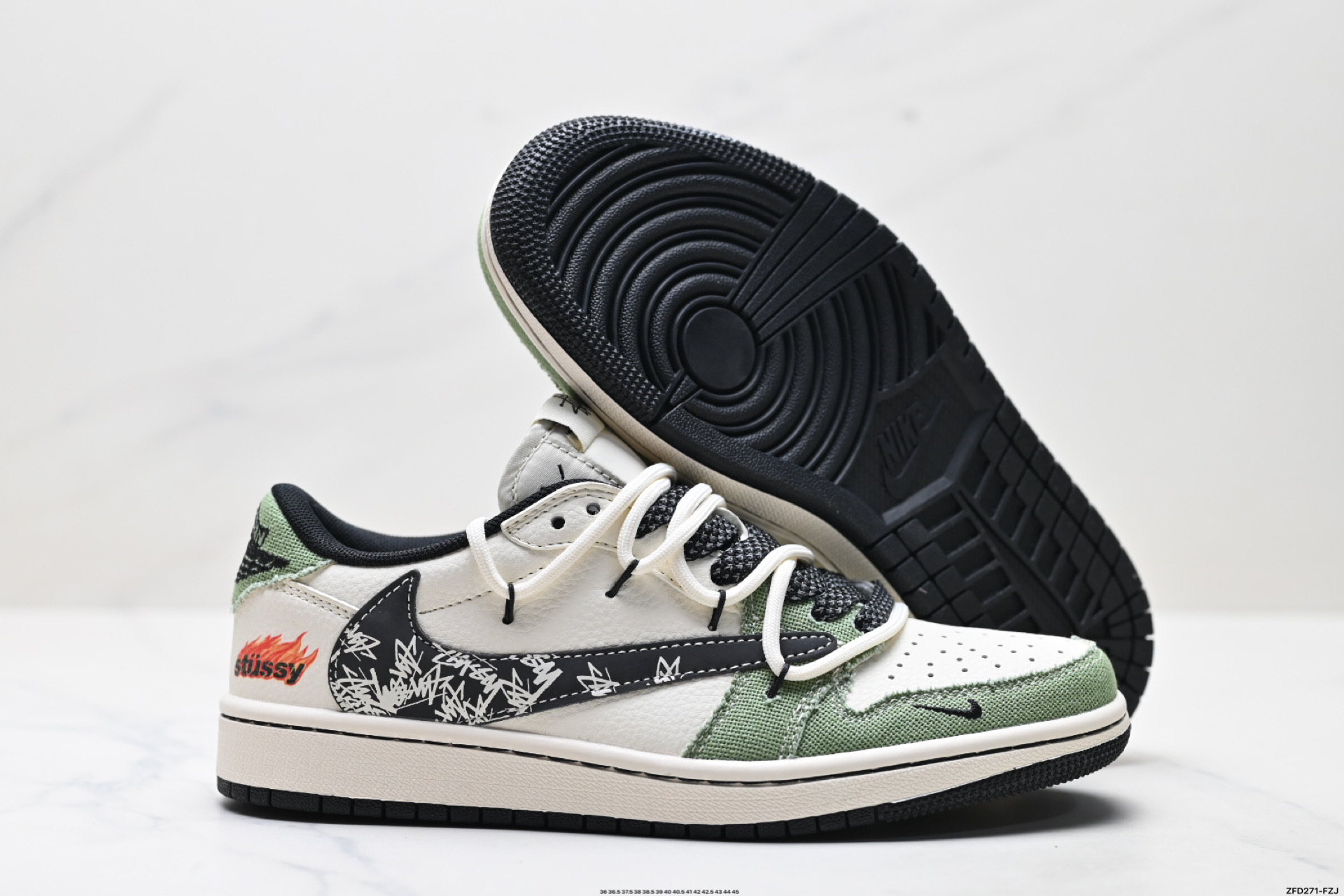 290 Nike Air Jordan 1 x Travis Scott AJ1倒勾 乔一倒钩 ‘DIY’定制 耐克 低帮文化篮球鞋 DM6868-102