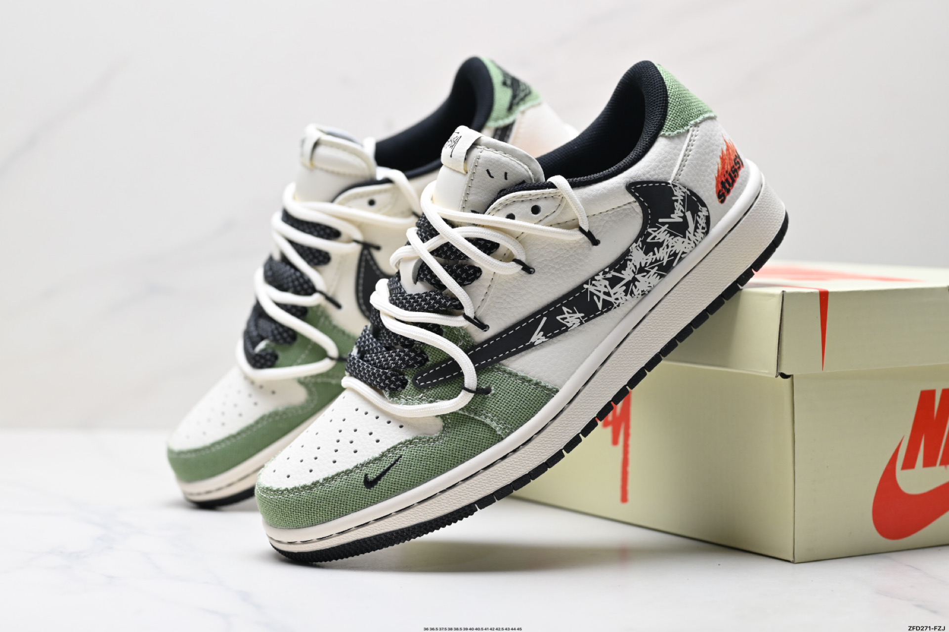 290 Nike Air Jordan 1 x Travis Scott AJ1倒勾 乔一倒钩 ‘DIY’定制 耐克 低帮文化篮球鞋 DM6868-102