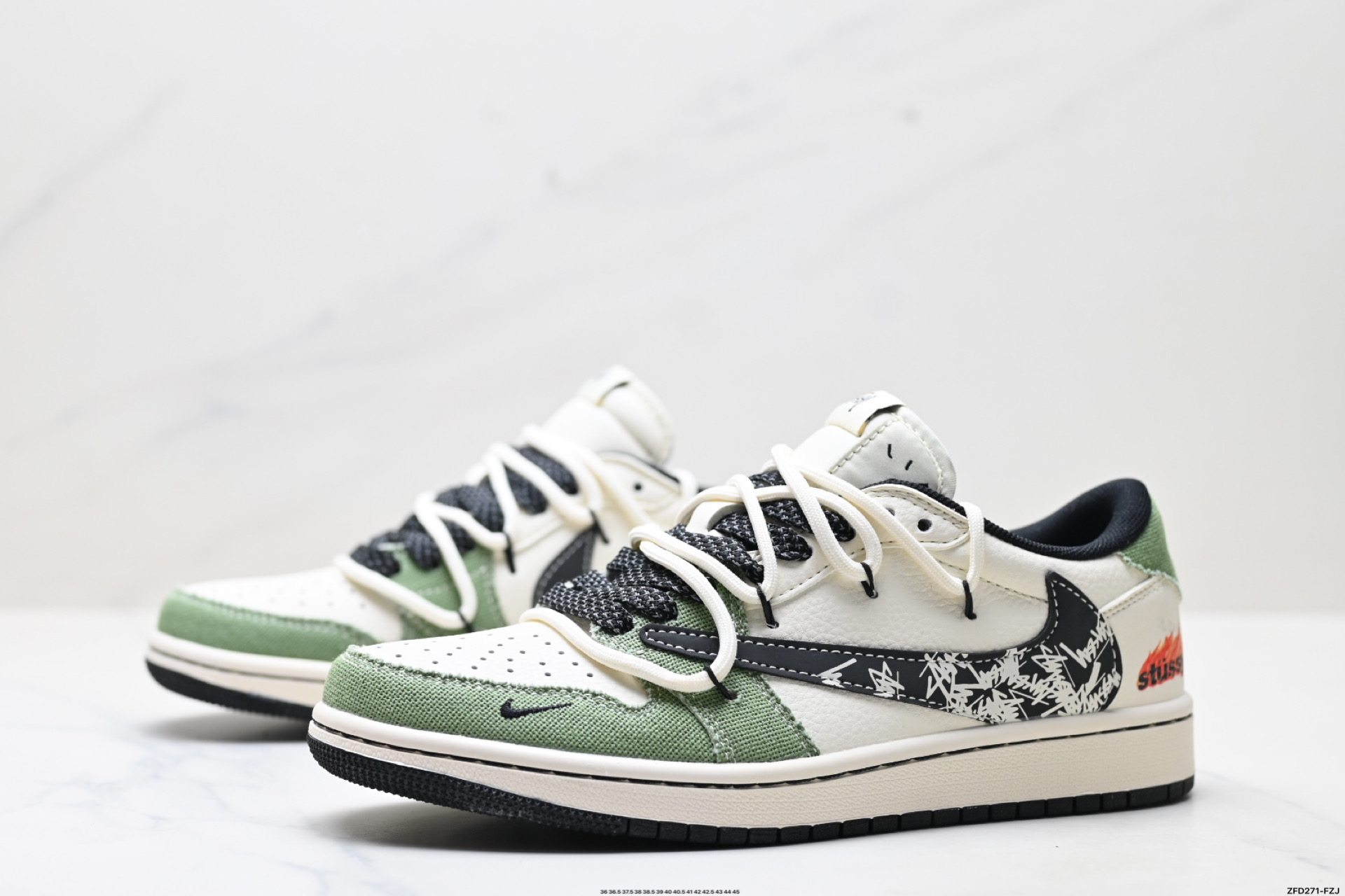 290 Nike Air Jordan 1 x Travis Scott AJ1倒勾 乔一倒钩 ‘DIY’定制 耐克 低帮文化篮球鞋 DM6868-102