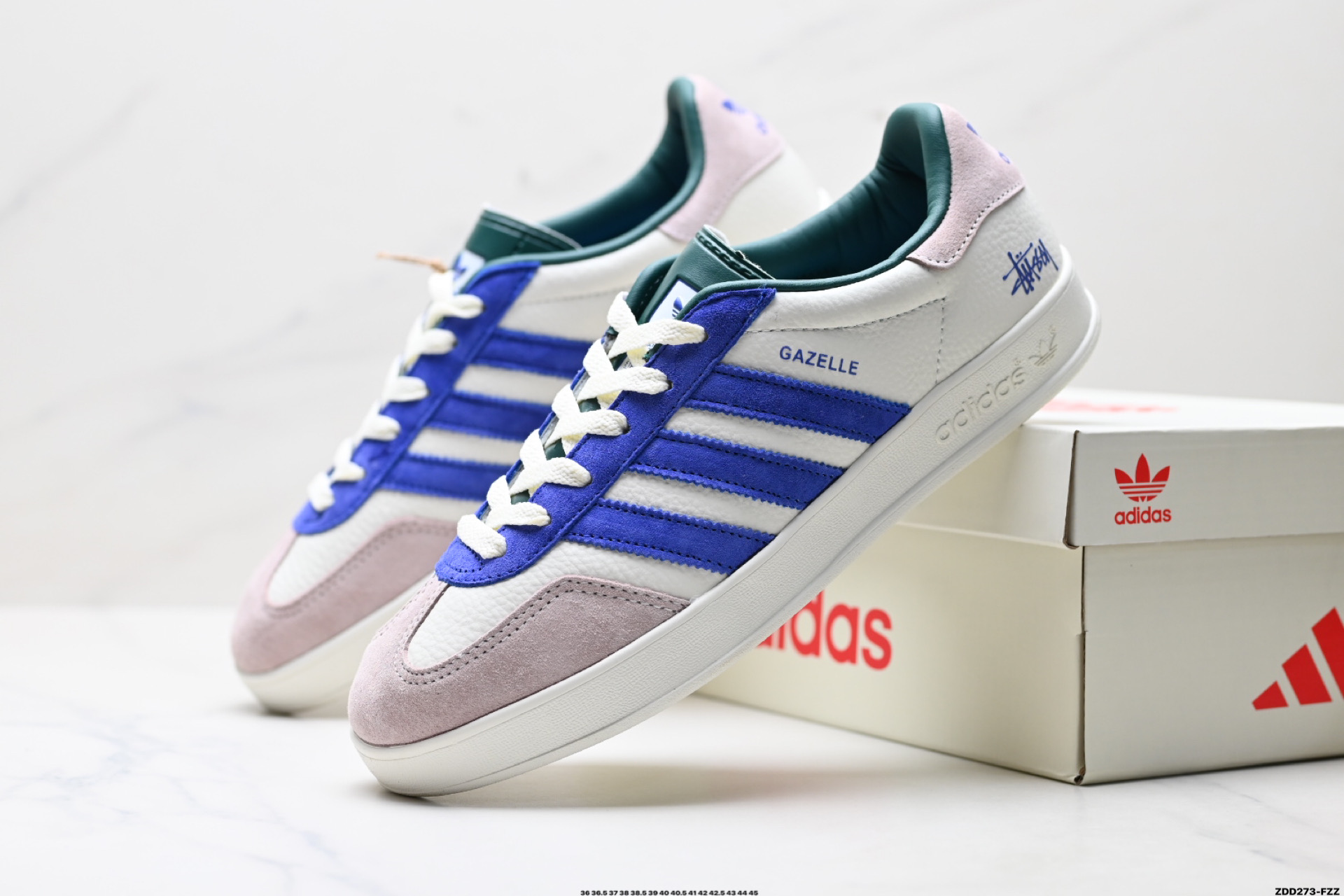 240 Adidas Originals Gazelle indoor ‘DIY‘定制 系列 阿迪达斯 三叶草绅士德训足球风百搭低帮休闲运动板鞋 DD6601
