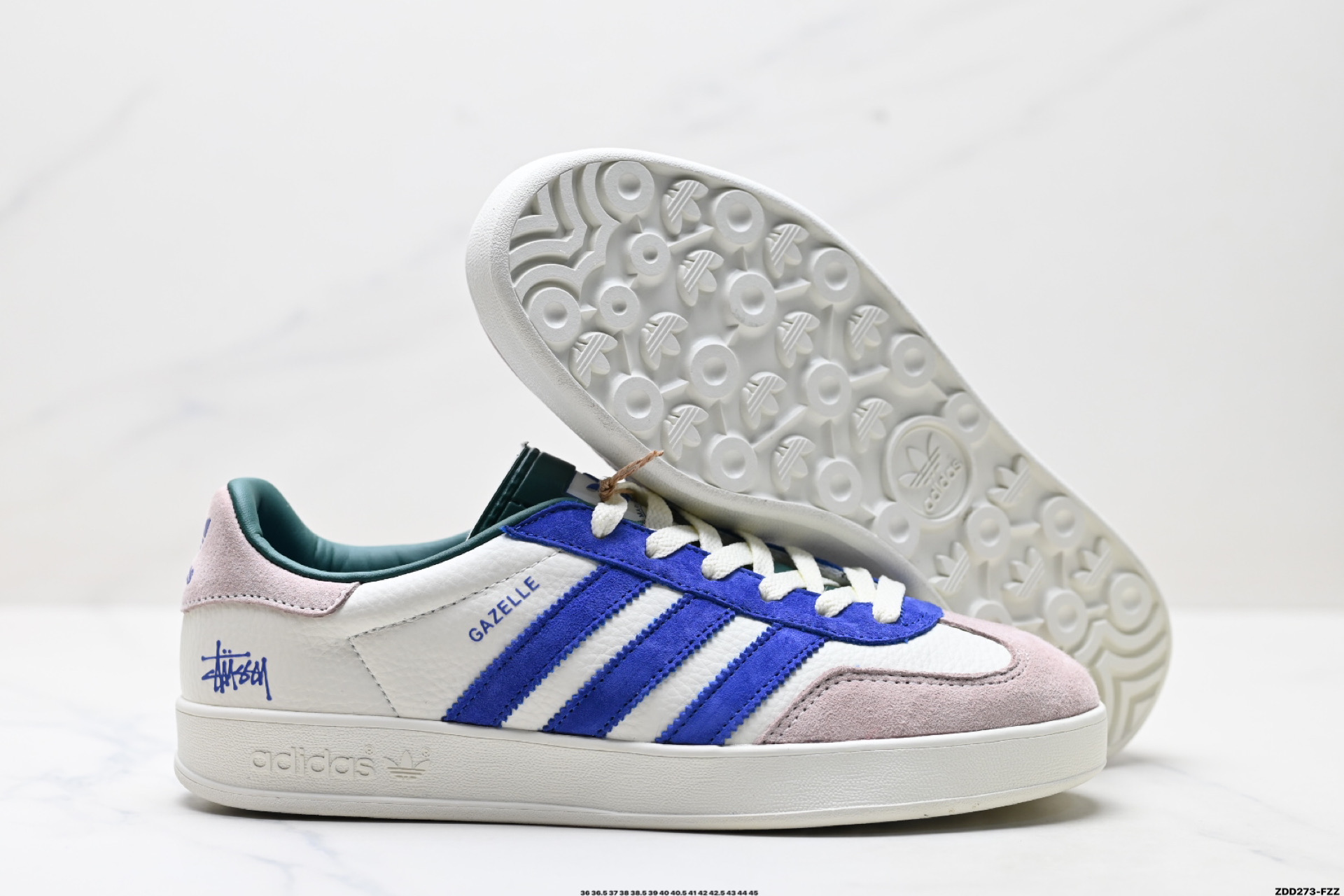 240 Adidas Originals Gazelle indoor ‘DIY‘定制 系列 阿迪达斯 三叶草绅士德训足球风百搭低帮休闲运动板鞋 DD6601