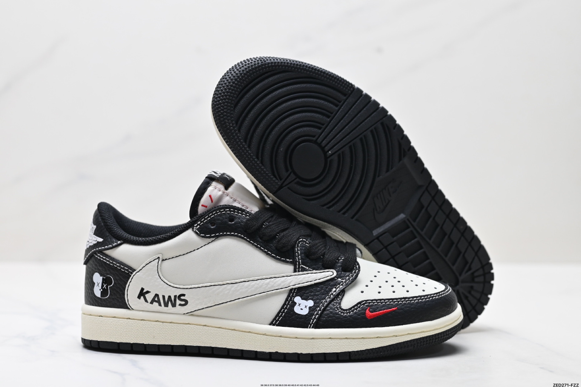 270 Nike Air Jordan 1 x Travis Scott AJ1倒勾 乔一倒钩 ‘DIY’定制 耐克 低帮文化篮球鞋 XZ5749-004