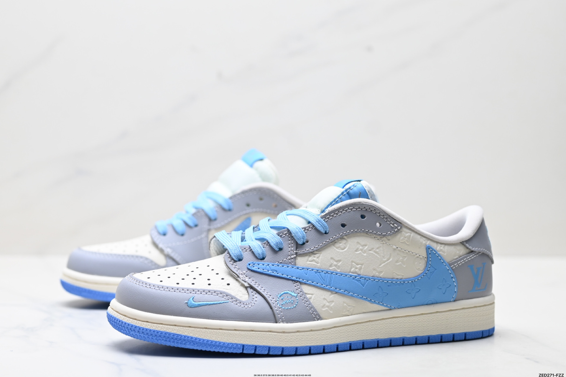 270 Nike Air Jordan 1 x Travis Scott AJ1倒勾 乔一倒钩 ‘DIY’定制 耐克 低帮文化篮球鞋 XS2024-059