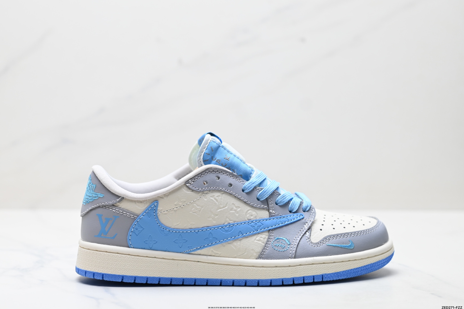 270 Nike Air Jordan 1 x Travis Scott AJ1倒勾 乔一倒钩 ‘DIY’定制 耐克 低帮文化篮球鞋 XS2024-059