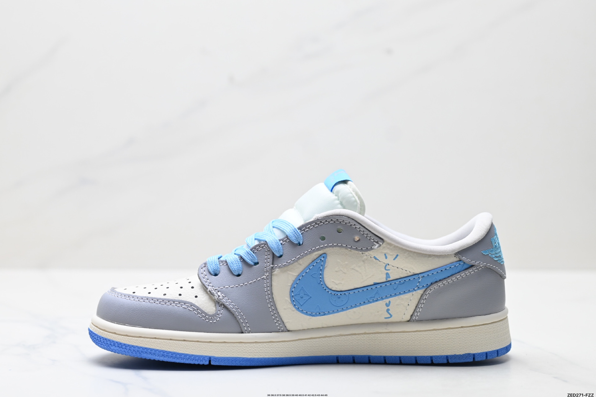 270 Nike Air Jordan 1 x Travis Scott AJ1倒勾 乔一倒钩 ‘DIY’定制 耐克 低帮文化篮球鞋 XS2024-059