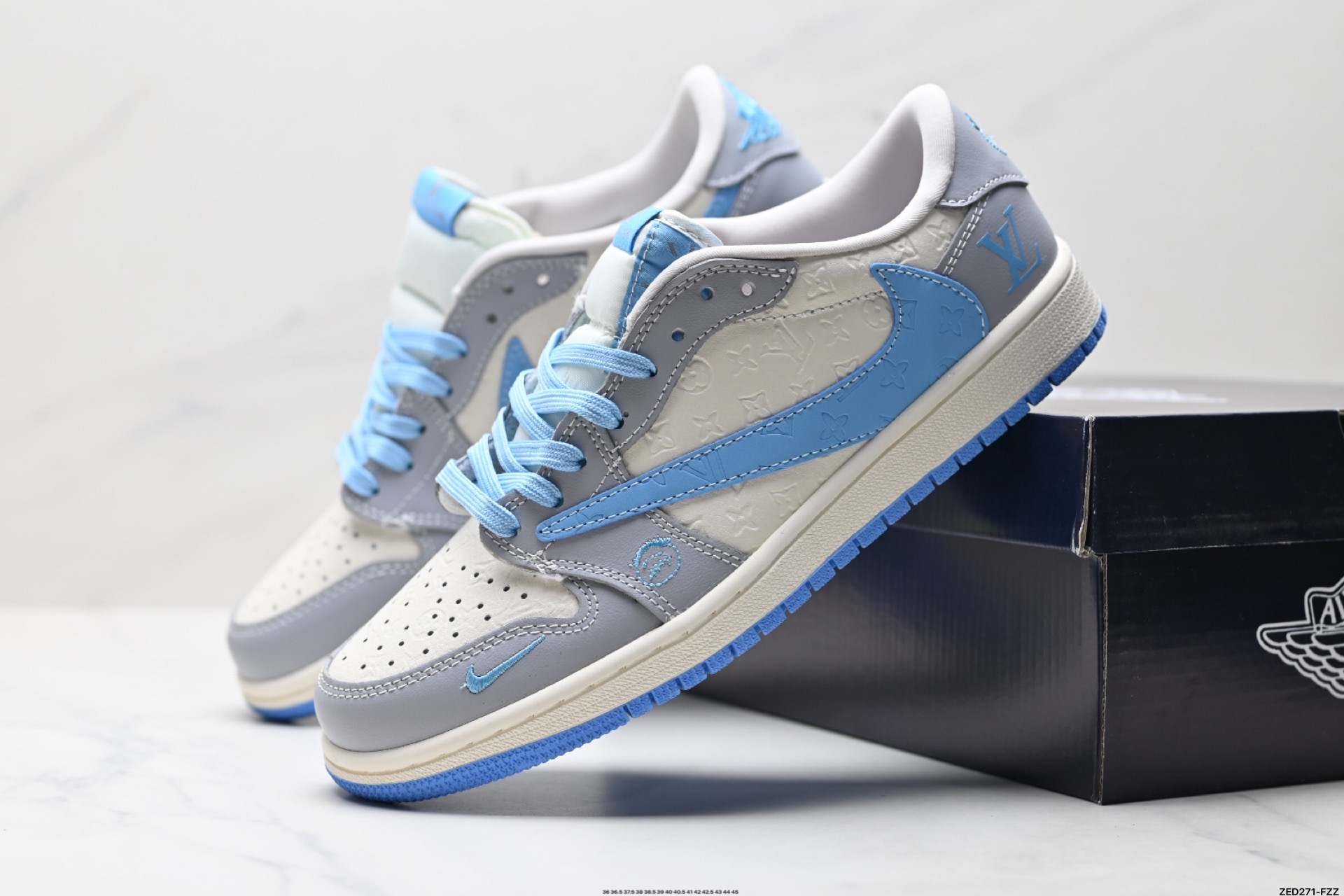 270 Nike Air Jordan 1 x Travis Scott AJ1倒勾 乔一倒钩 ‘DIY’定制 耐克 低帮文化篮球鞋 XS2024-059