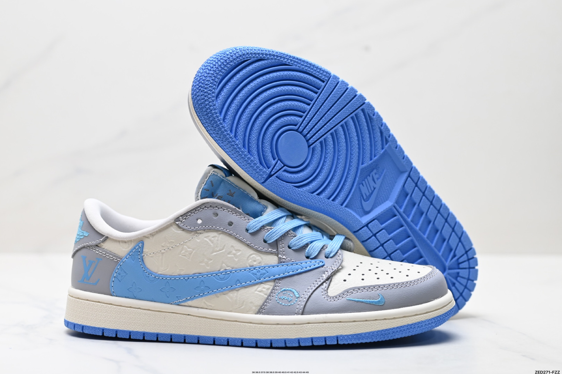 270 Nike Air Jordan 1 x Travis Scott AJ1倒勾 乔一倒钩 ‘DIY’定制 耐克 低帮文化篮球鞋 XS2024-059