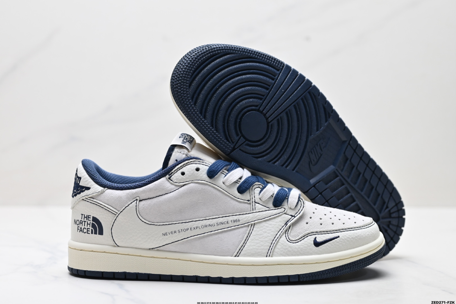 Nike Air Jordan 1 x Travis Scott AJ1倒勾 乔一倒钩 ‘DIY’定制 耐克 低帮文化篮球鞋 XZ5749-001