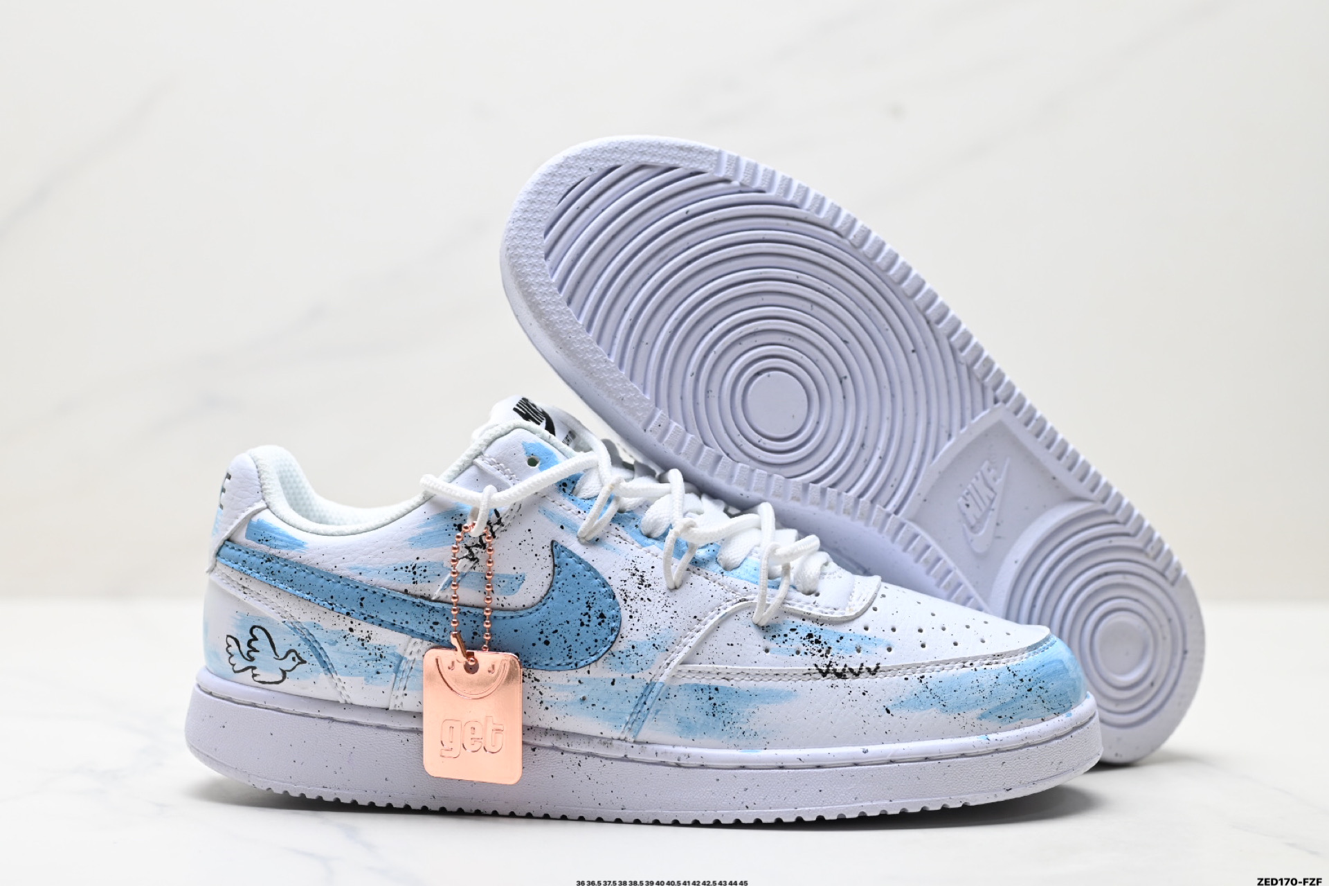 NIKE COURT VISION LO ‘DIY’定制 低帮百搭 透气休闲运动板鞋 DH2987-101