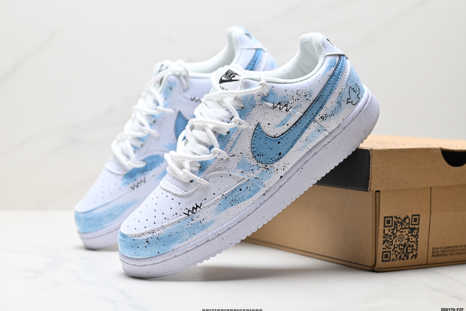 NIKE COURT VISION LO ‘DIY’定制 低帮百搭 透气休闲运动板鞋 DH2987-101