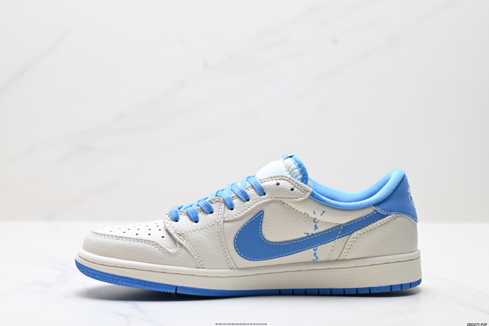 Nike Air Jordan 1 x Travis Scott AJ1倒勾 乔一倒钩 ‘DIY’定制 耐克 低帮文化篮球鞋 LD2025-028