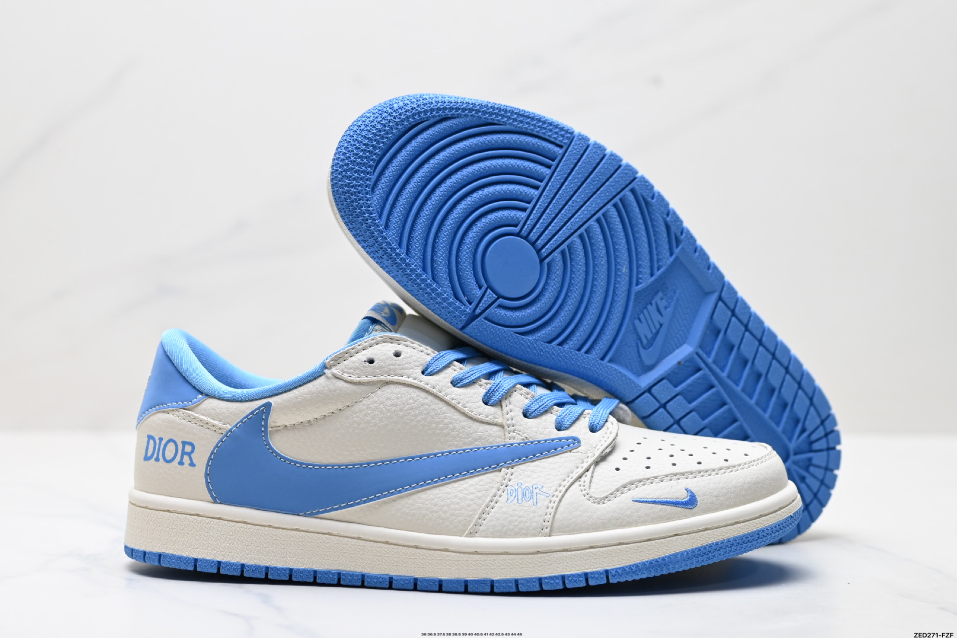 Nike Air Jordan 1 x Travis Scott AJ1倒勾 乔一倒钩 ‘DIY’定制 耐克 低帮文化篮球鞋 LD2025-028