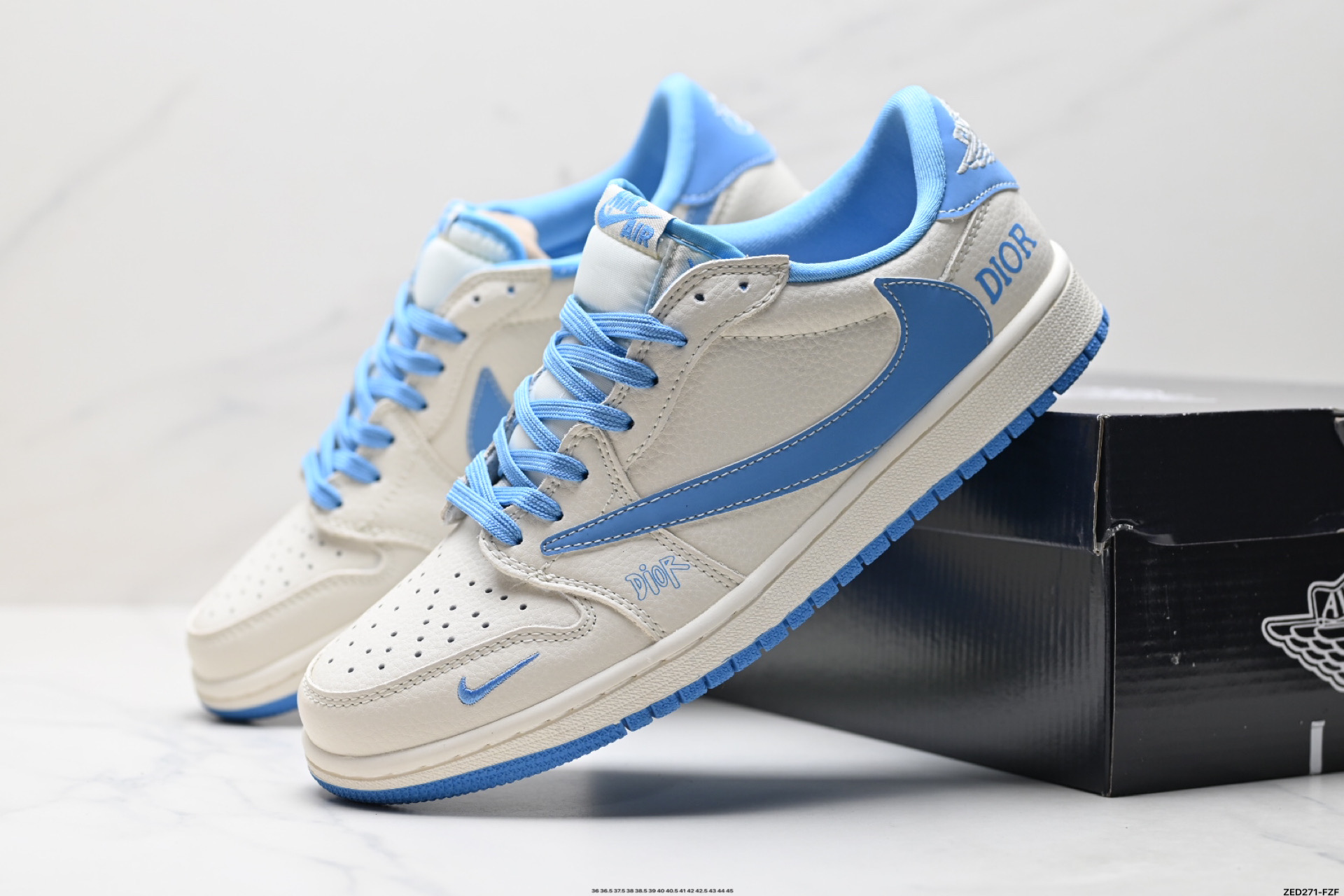 Nike Air Jordan 1 x Travis Scott AJ1倒勾 乔一倒钩 ‘DIY’定制 耐克 低帮文化篮球鞋 LD2025-028